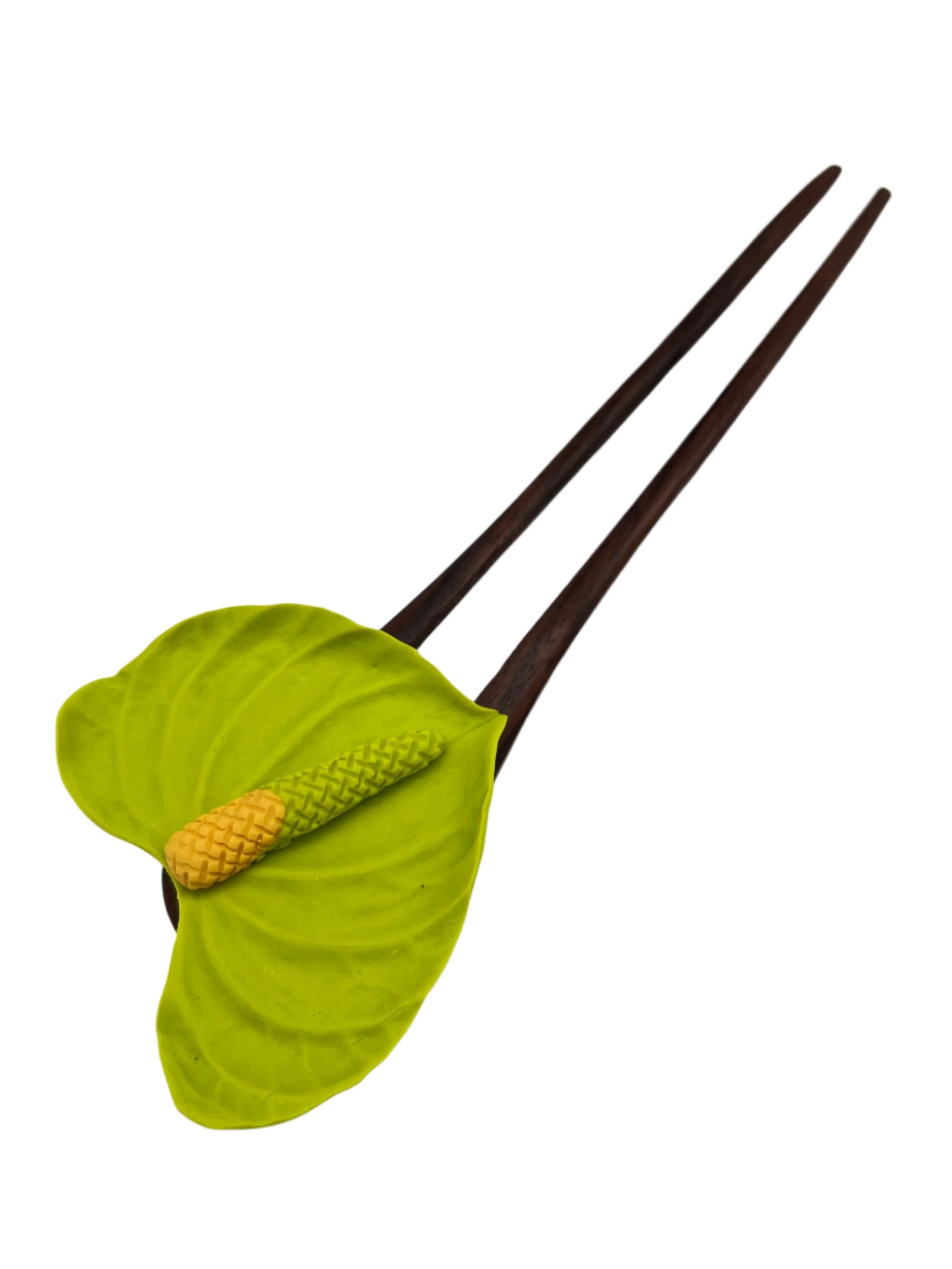 Green Anthurium Hair Pick