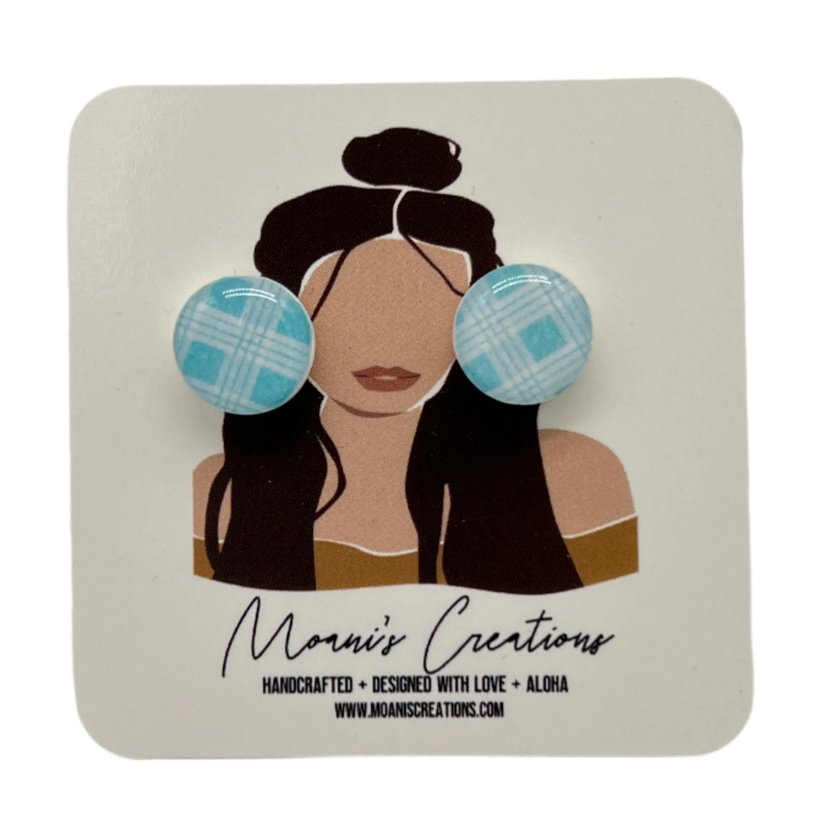 Palaka Stud Earrings - Baby Blue
