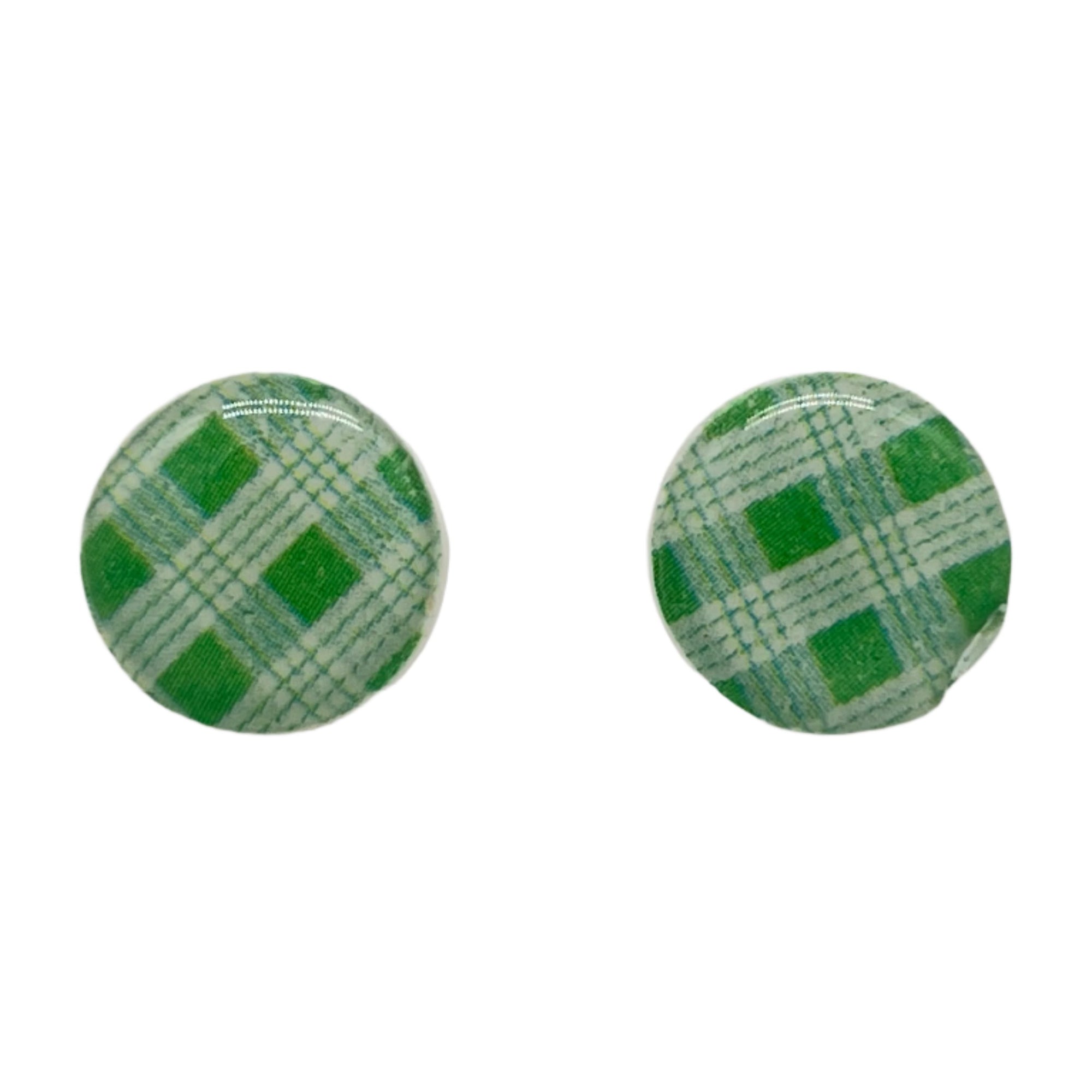 Palaka Stud Earrings - Green