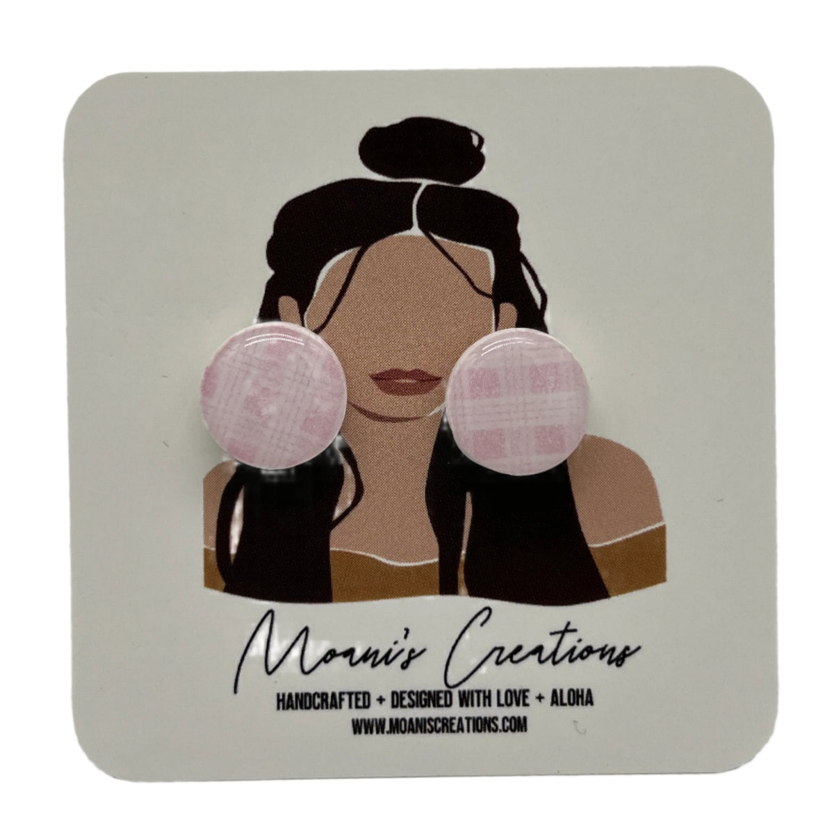 Palaka Stud Earrings - Light Pink