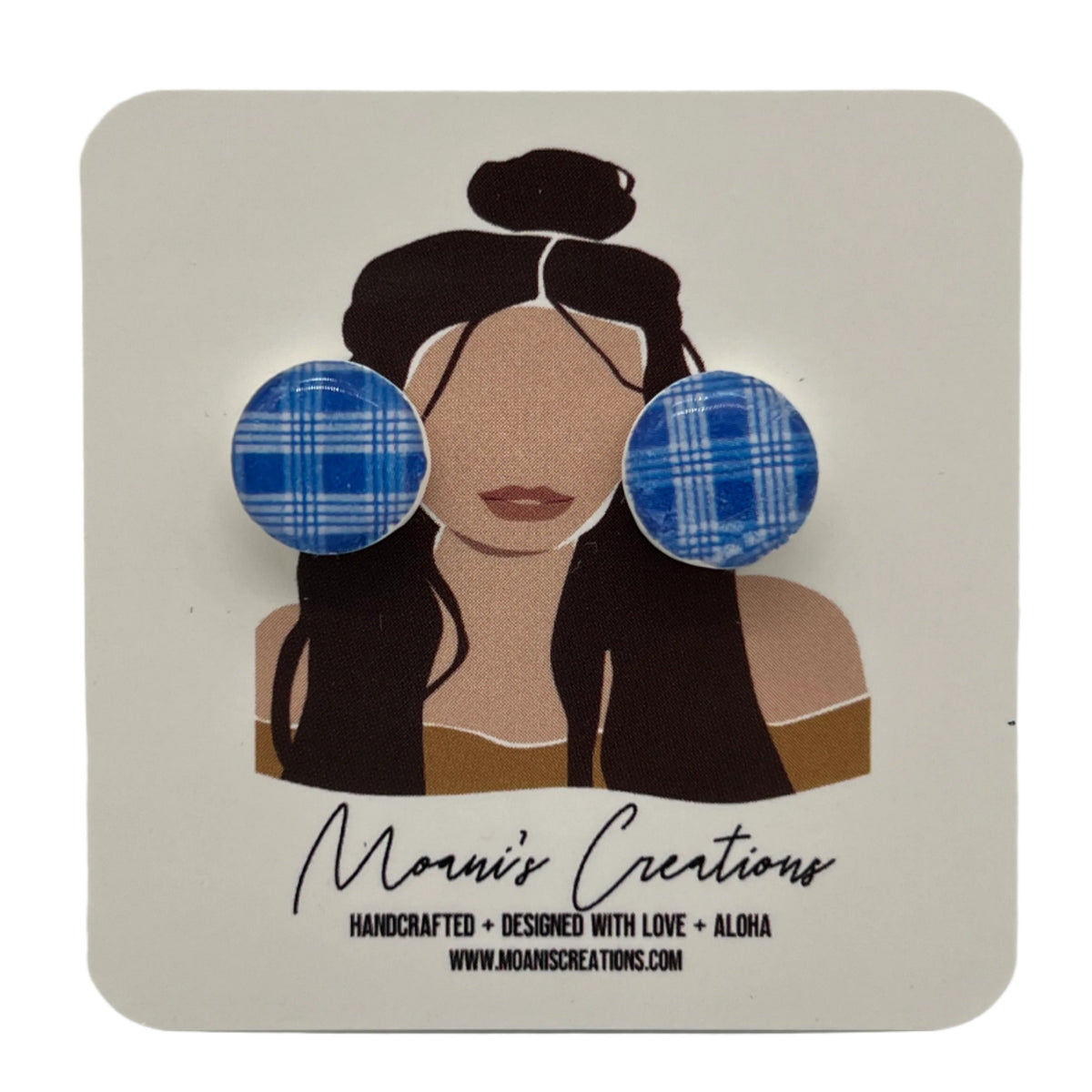 Palaka Stud Earrings - Blue