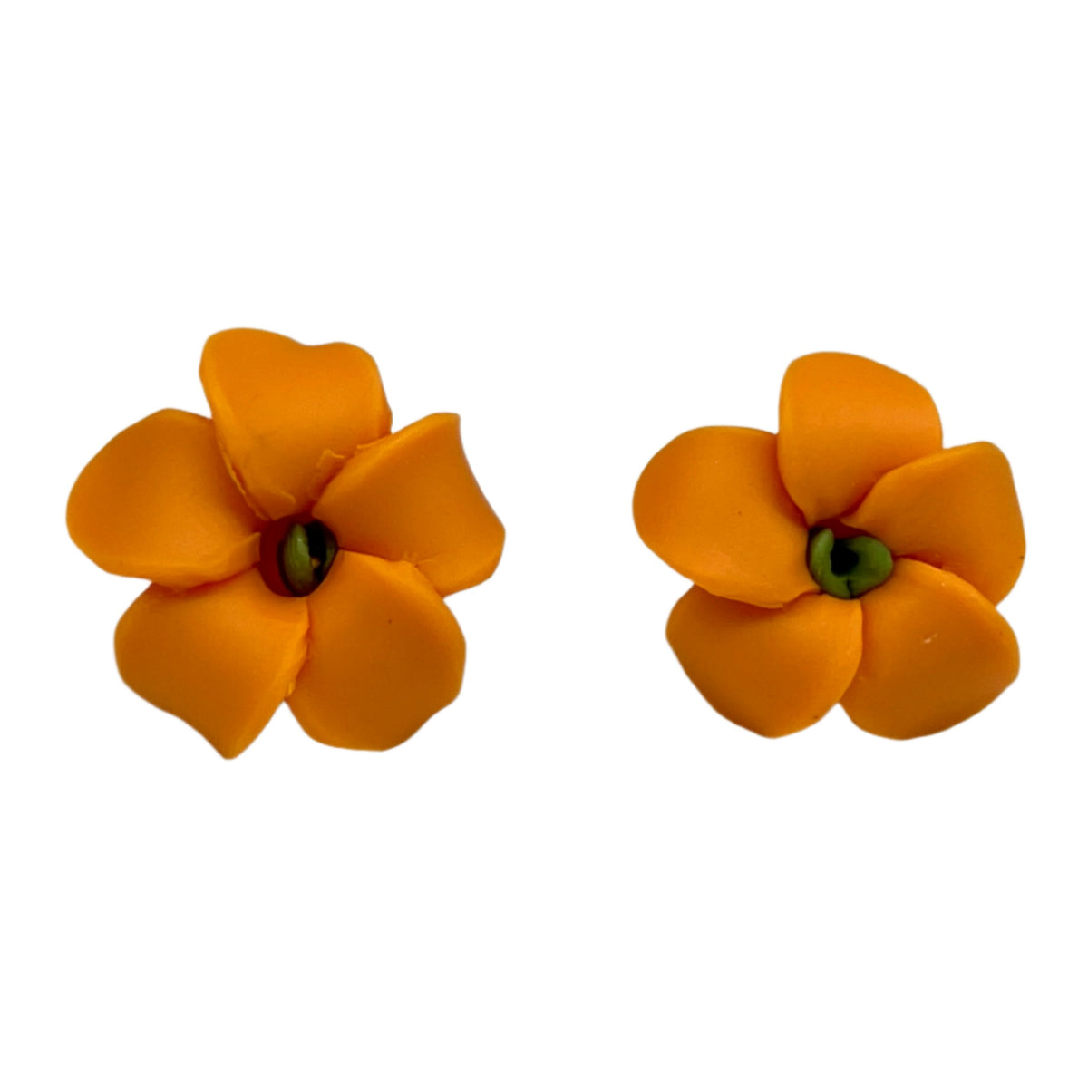 Small Puakenikeni Stud Earrings - Orange