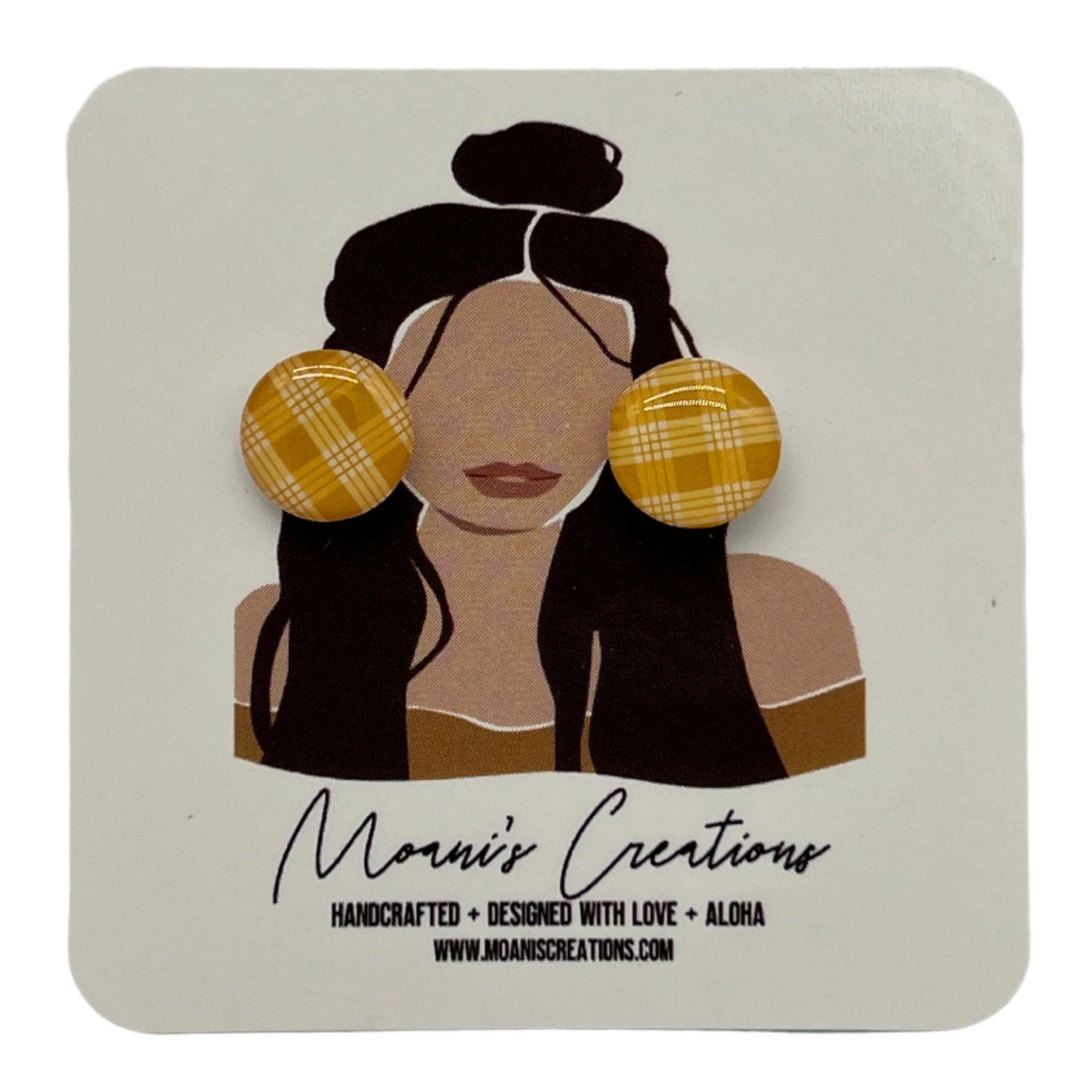 Small Palaka Stud Earrings - Orange