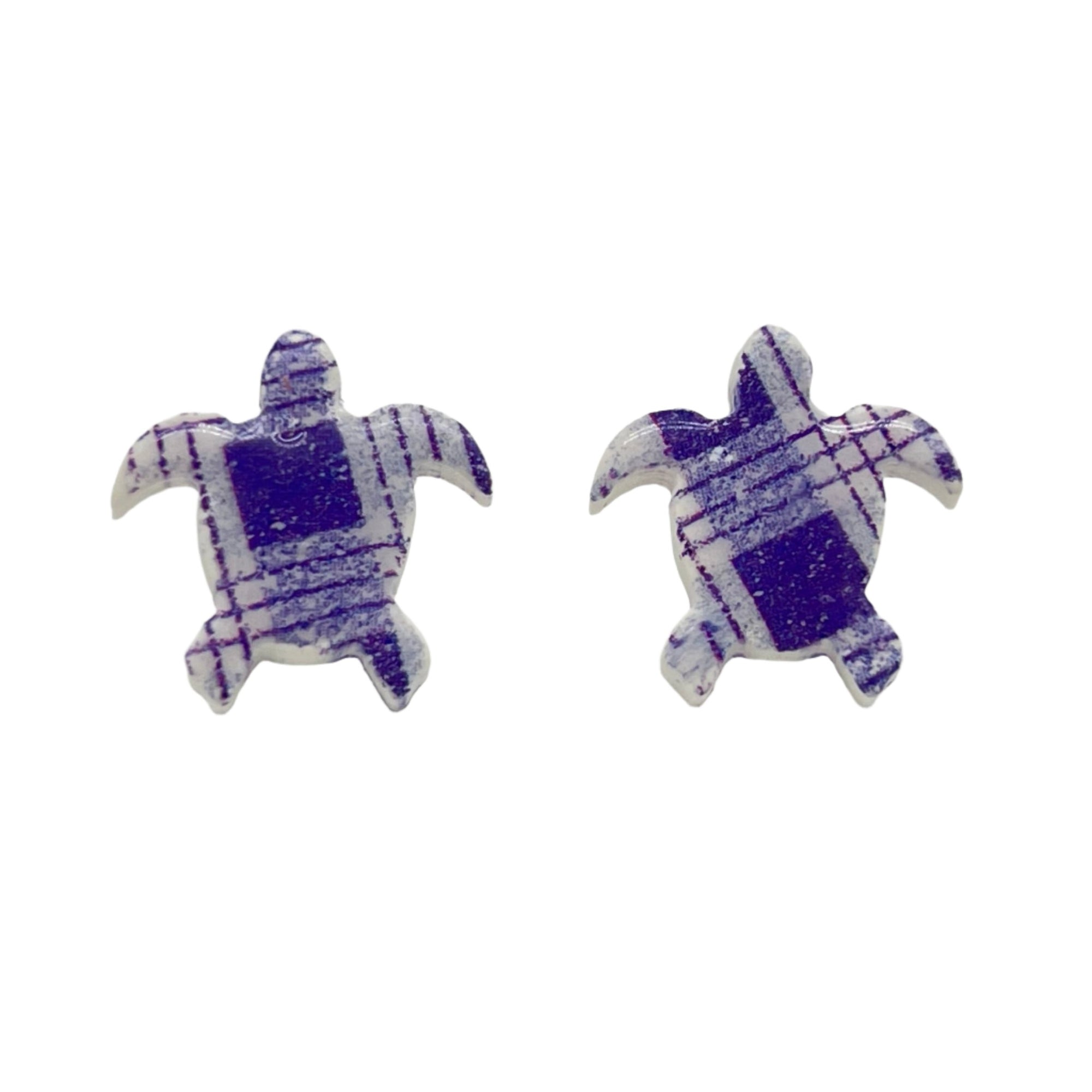 Honu Stud Earrings - Purple