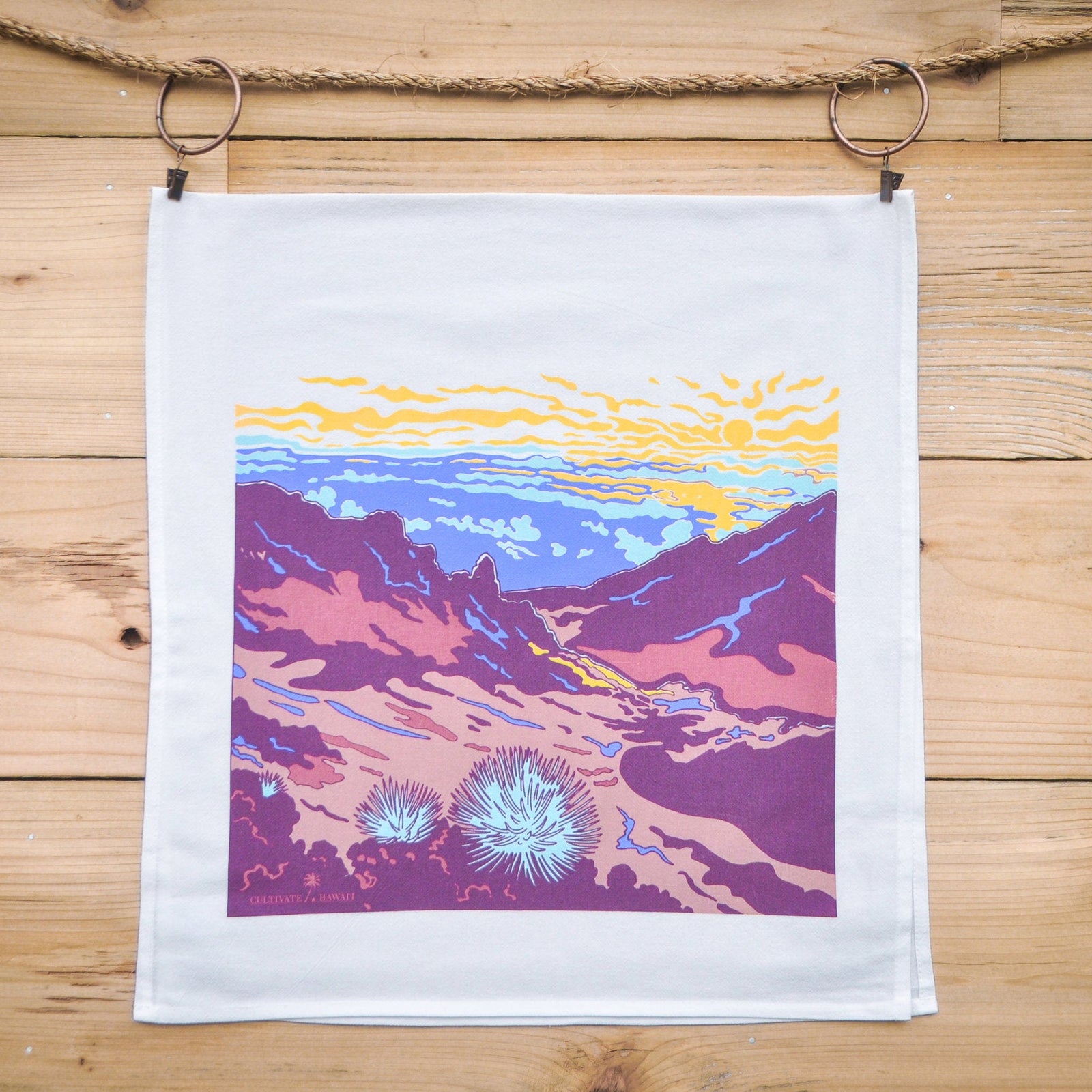 Pop-Up Mākeke - Cultivate Hawai'i - Haleakala Tea Towel - Front View