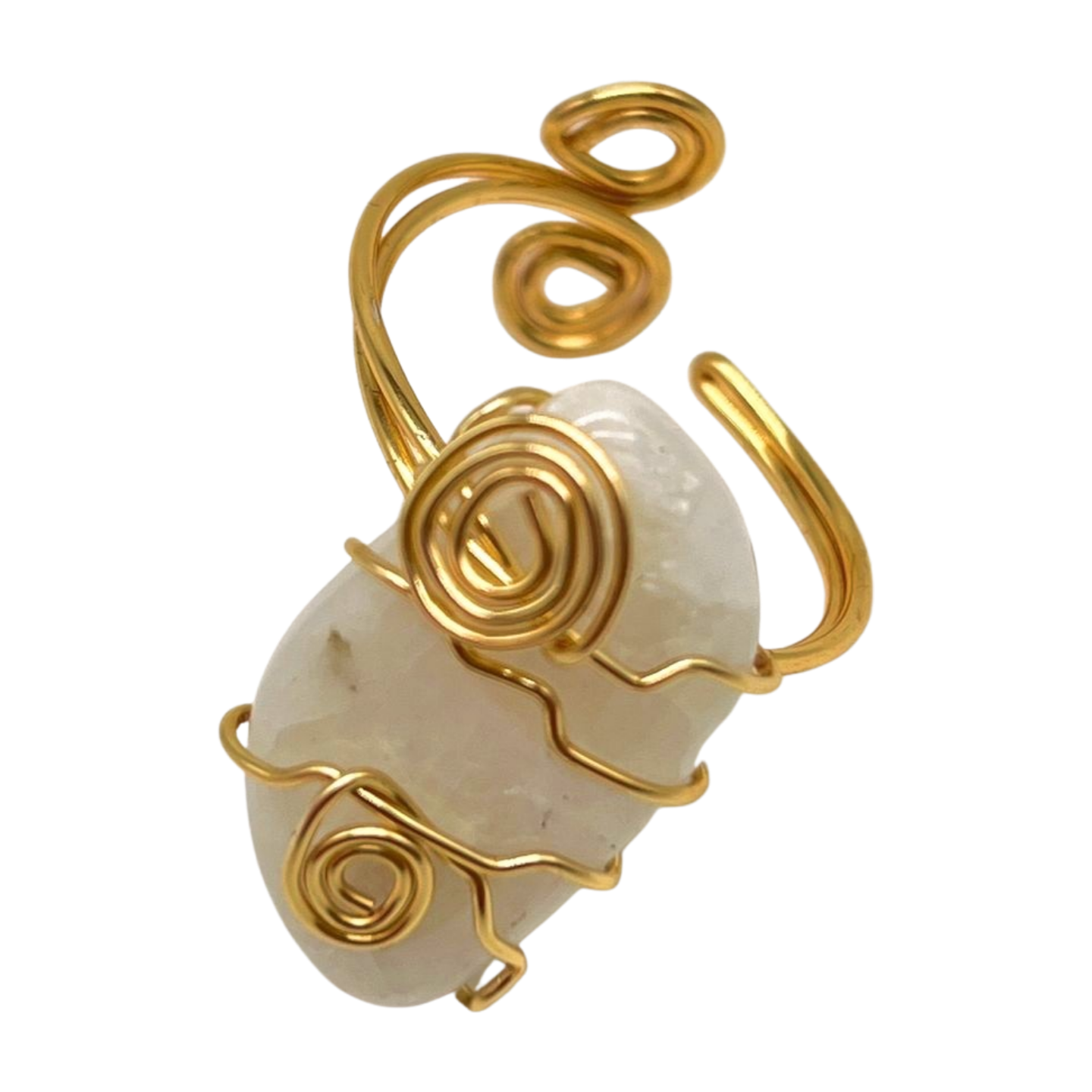 Moonstone w/ Yellow Gold Wiring PGR Ring - Style #01
