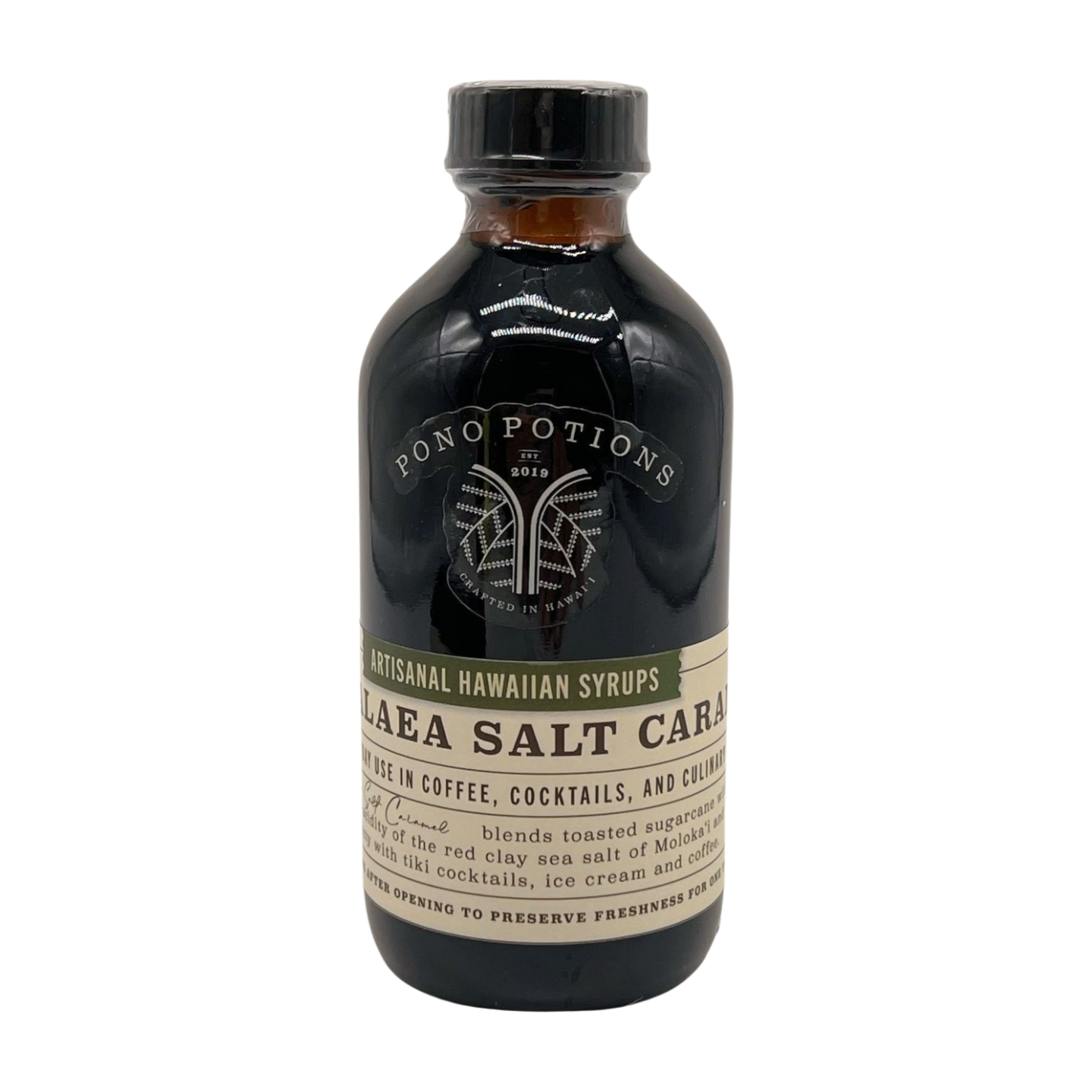 Pop-Up Mākeke - Pono Potions - ʻAlaea Salt Caramel Syrup - Front View