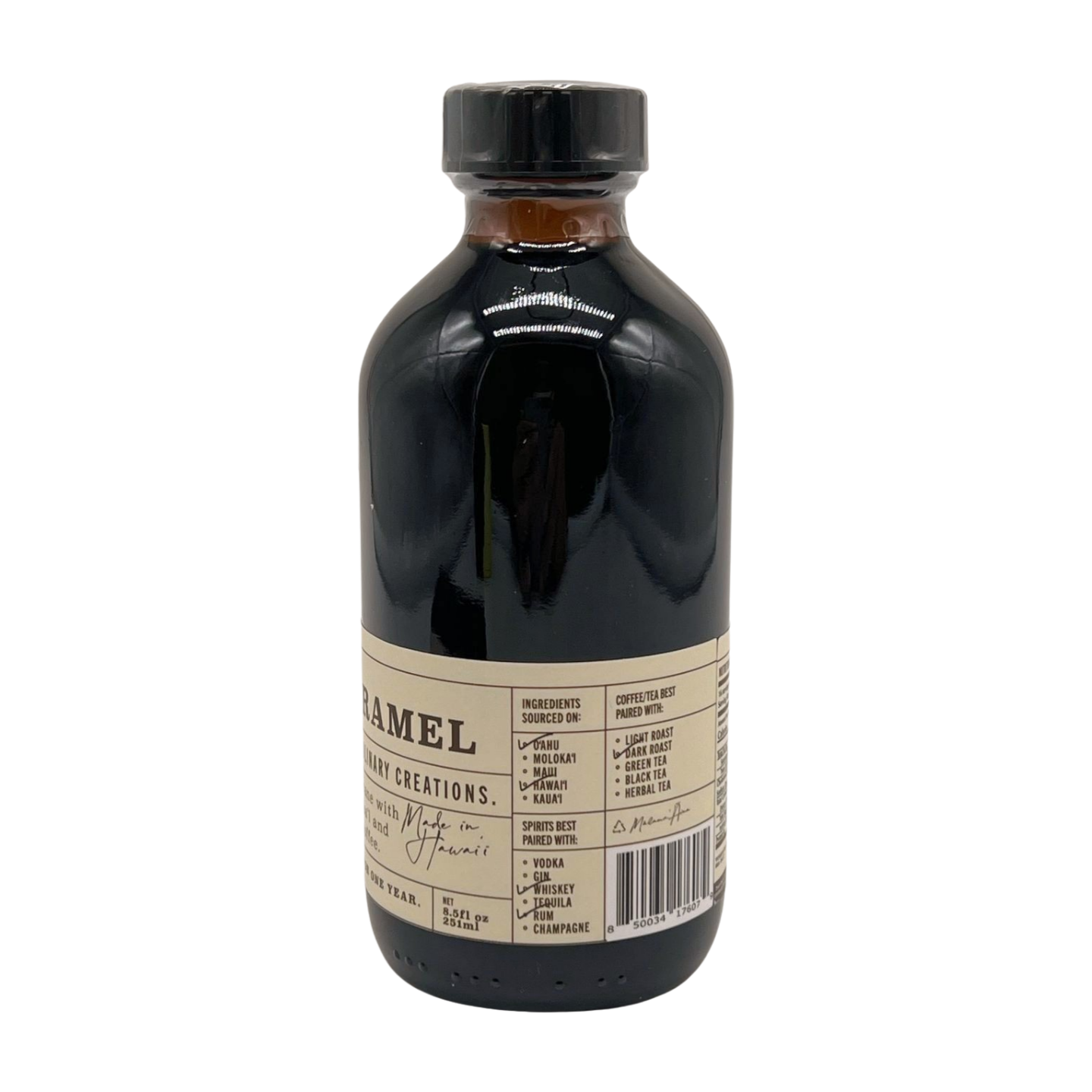 Pop-Up Mākeke - Pono Potions - ʻAlaea Salt Caramel Syrup - Front View