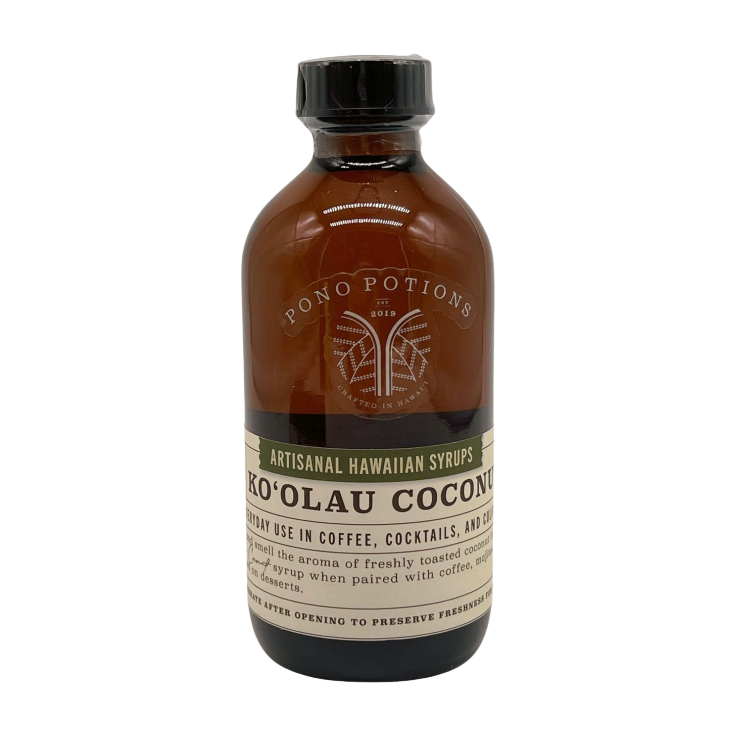 Pop-Up Mākeke - Pono Potions - Koʻolau Coconut Syrup - Front View