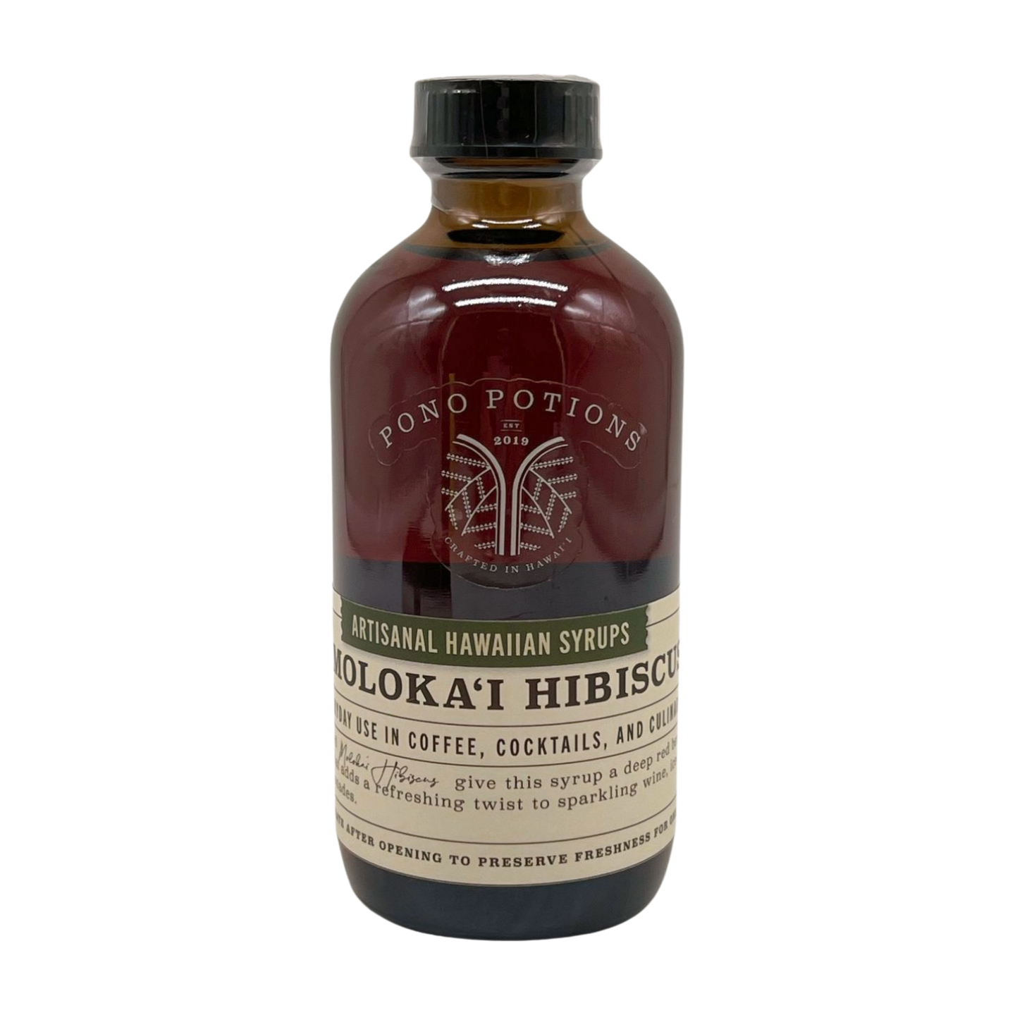 Pop-Up Mākeke - Pono Potions - Molokaʻi Hibiscus Grenadine - Front View