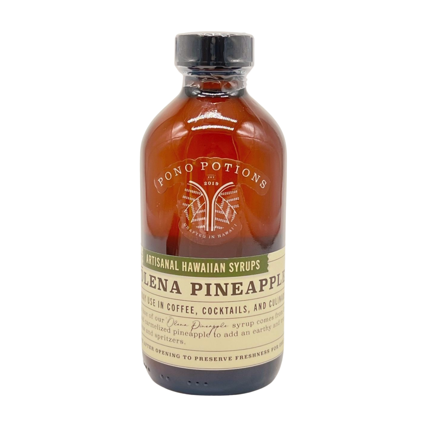 Pop-Up Mākeke - Pono Potions - ʻŌlena Pineapple Syrup - Front View