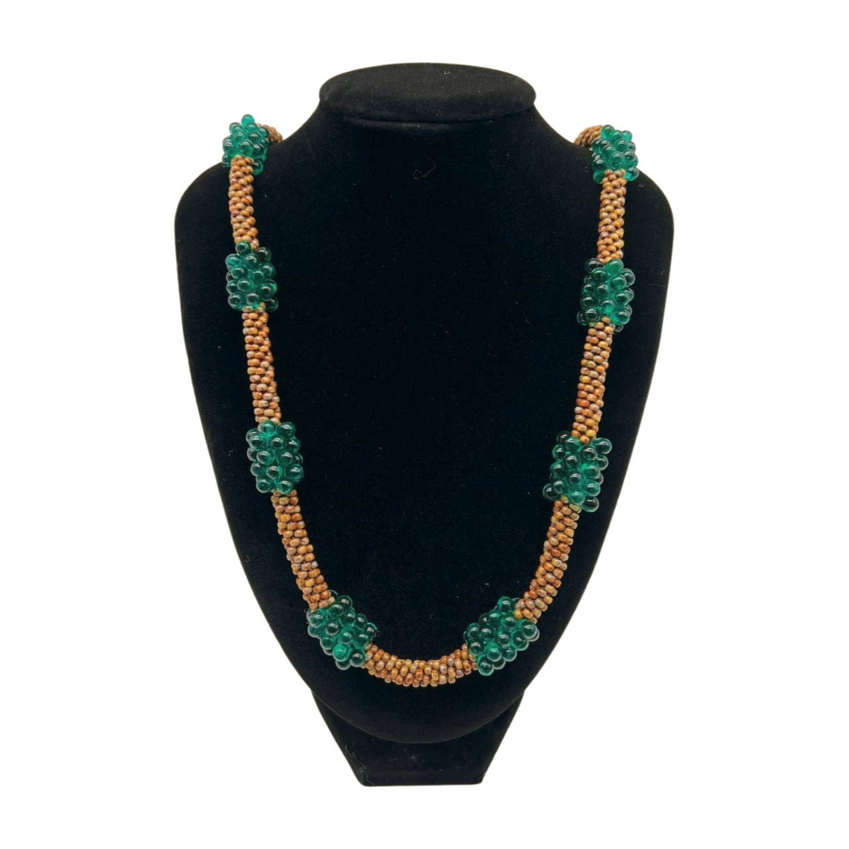 Pop-Up Mākeke - Akalei Designs - Emerald Green Tear Drop Hawaiian Lei Clusters - 29in