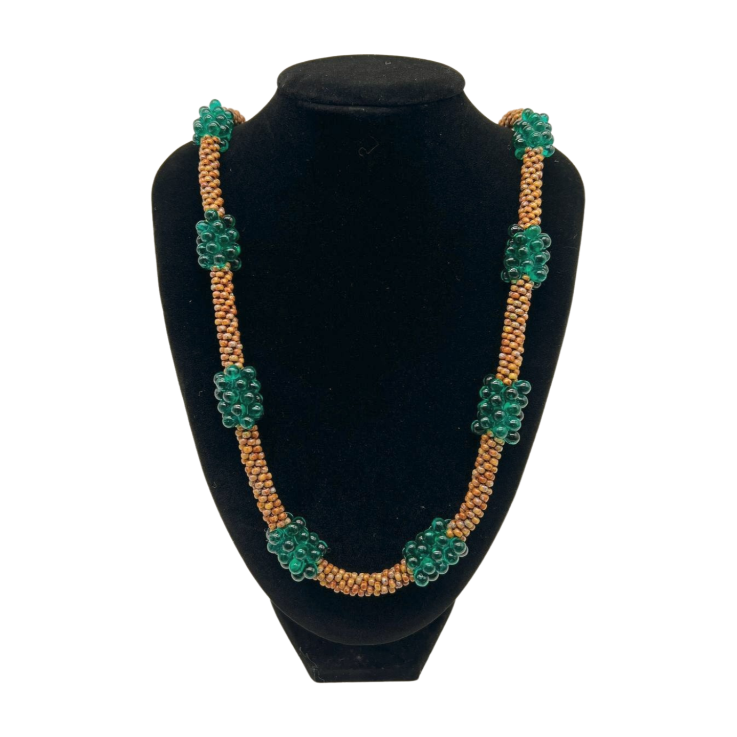 Pop-Up Mākeke - Akalei Designs - Emerald Green Tear Drop Hawaiian Lei Clusters - 29in