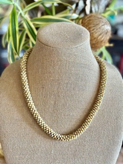Pop-Up Mākeke - Akalei Designs - Picasso Yellow Round Beads Necklace Lei - 24"