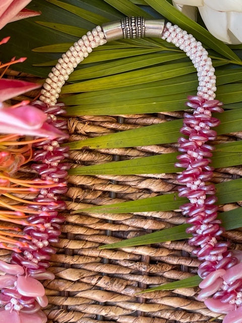 Pop-Up Mākeke - Akalei Designs - Pink Ginger Lei - Rose Petal - Clasp