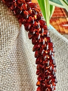 Pop-Up Mākeke - Akalei Designs - Glossy Dark Topaz Dragon Scales Necklace - Front View