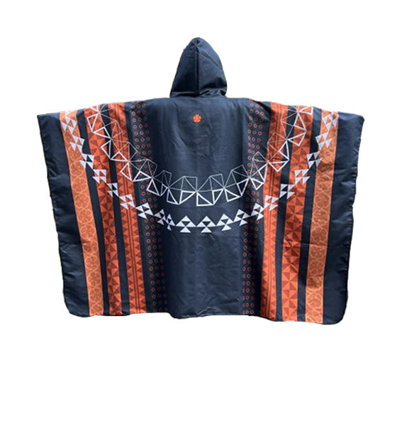 Pop-Up Mākeke - Aloha Modern - Puamakamae Microfiber Poncho & Blanket - Back View