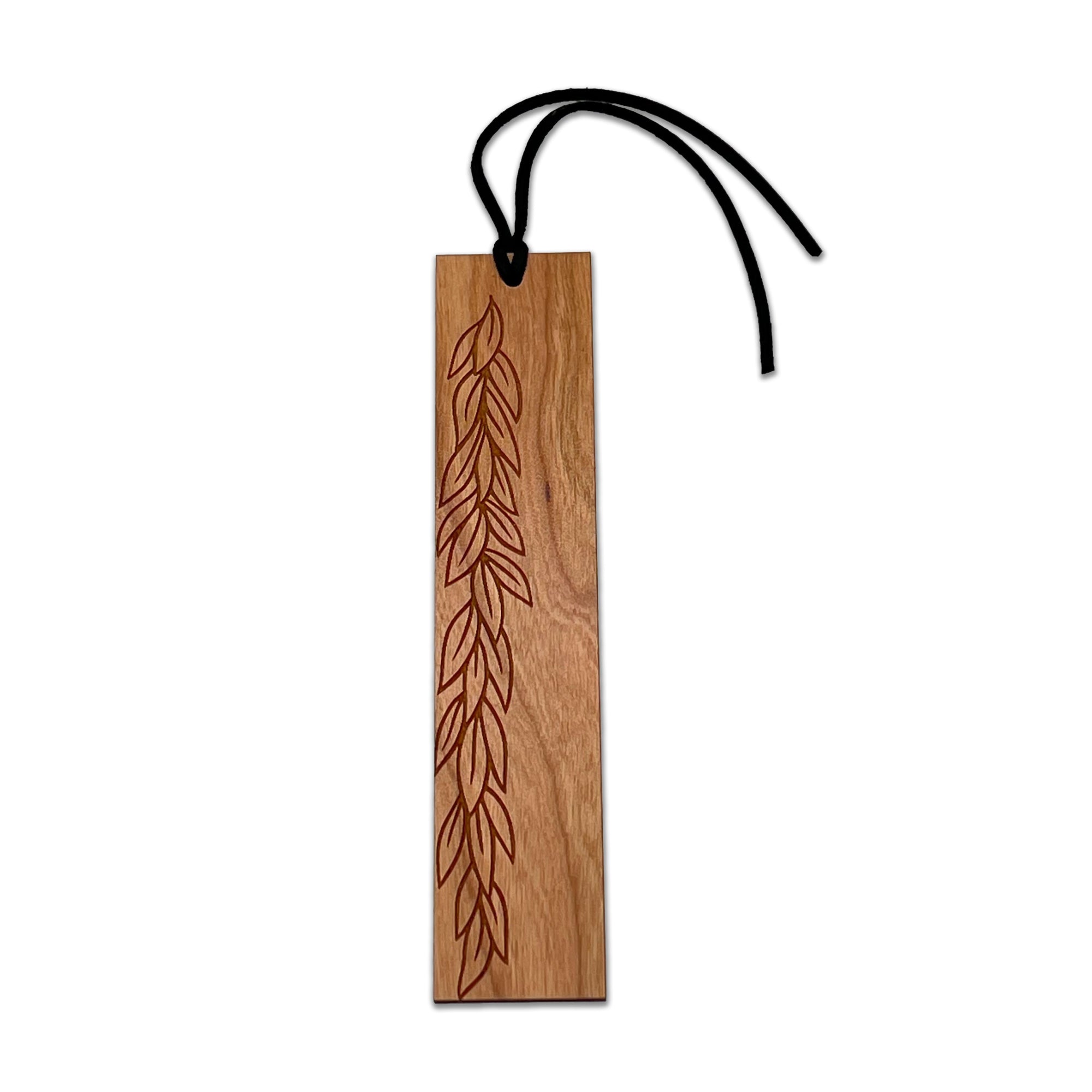 Pop-Up Mākeke - HI Darling Shop - Wood Pua Bookmark - Maile - Front View