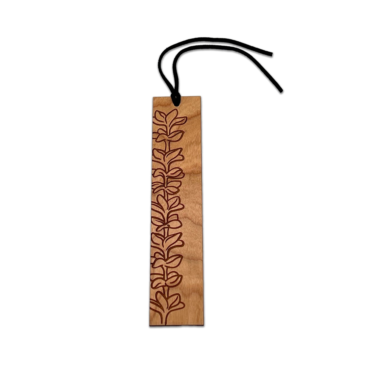 Pop-Up Mākeke - HI Darling Shop - Wood Pua Bookmark - Plumeria - Front View