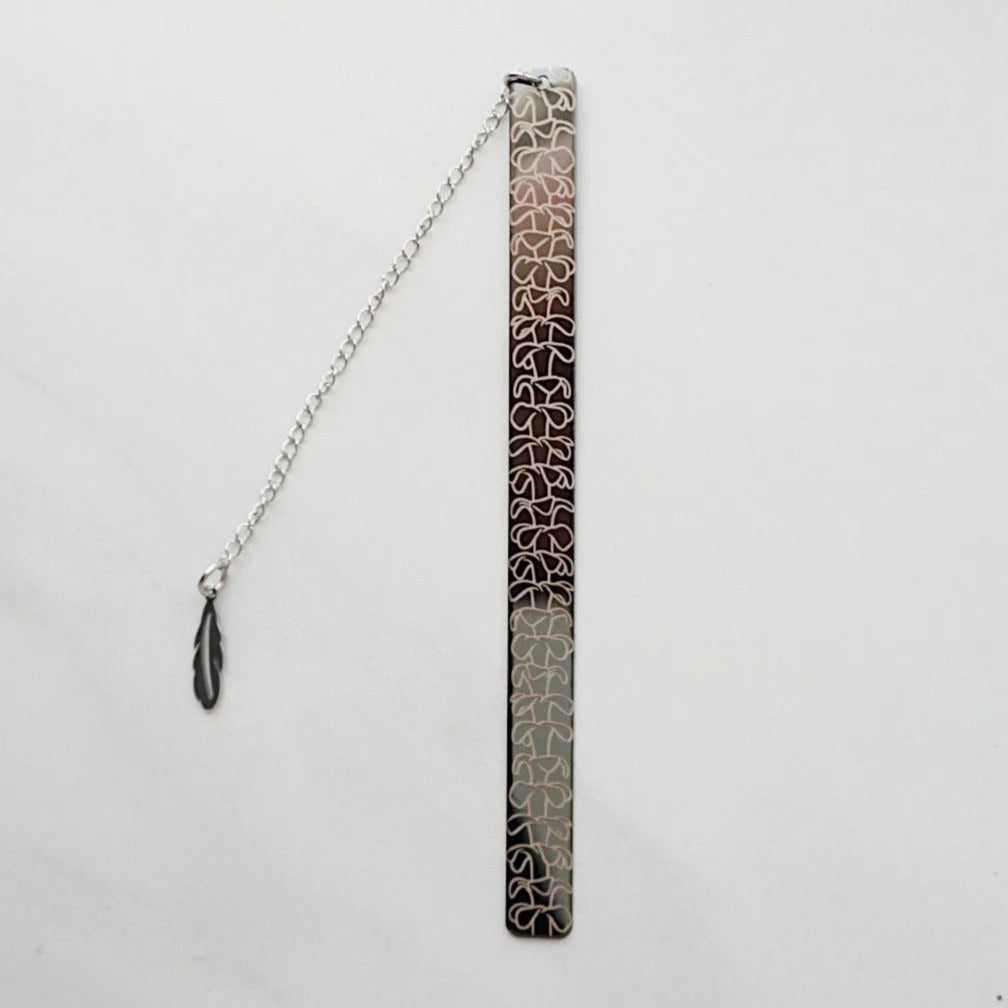 Pop-Up Mākeke - Hi Darling Shop - Black Stainless Steel Bookmark - Puakenikeni - Front View