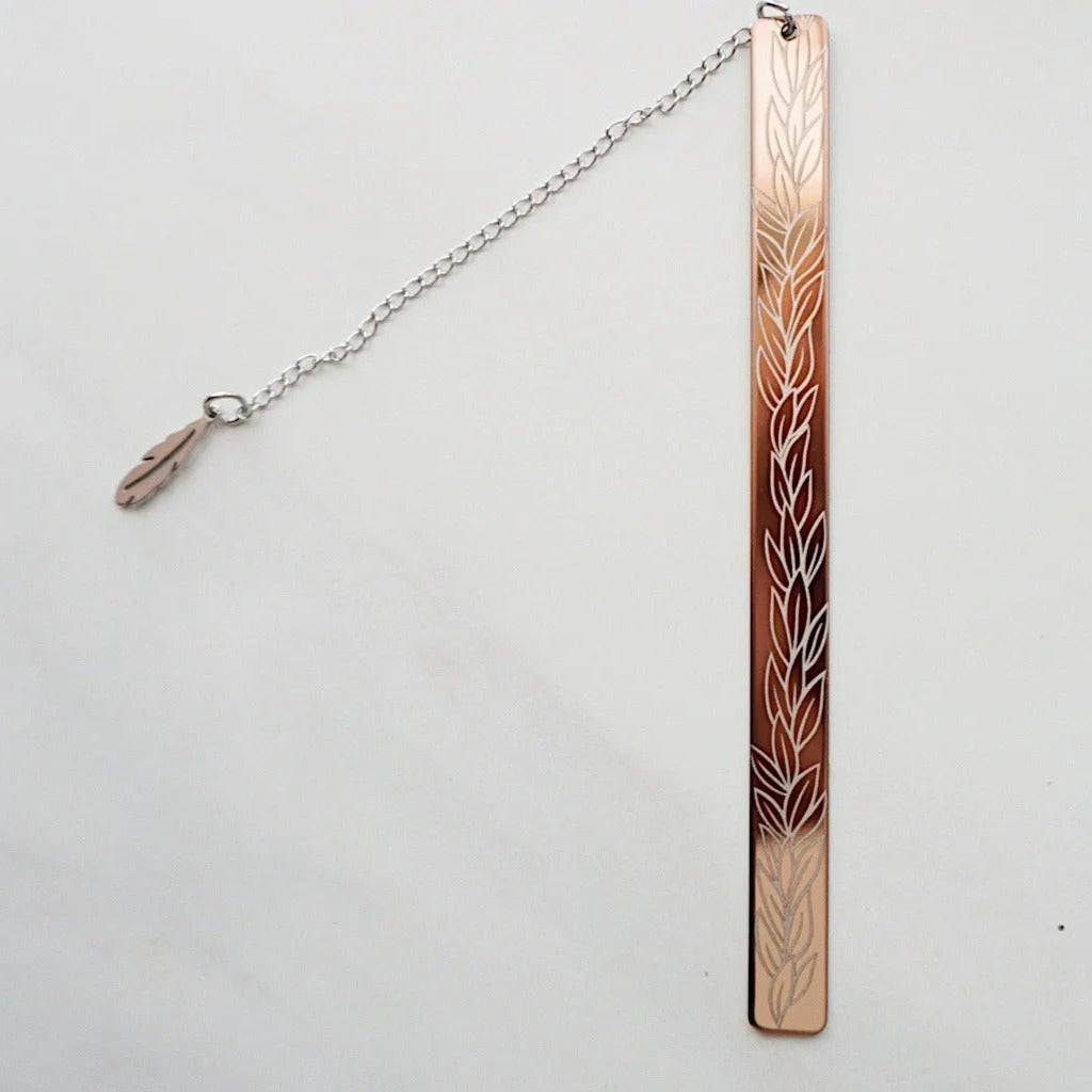 Pop-Up Mākeke - Hi Darling Shop - Rose Gold Stainless Steel Bookmark - Malie - Front View