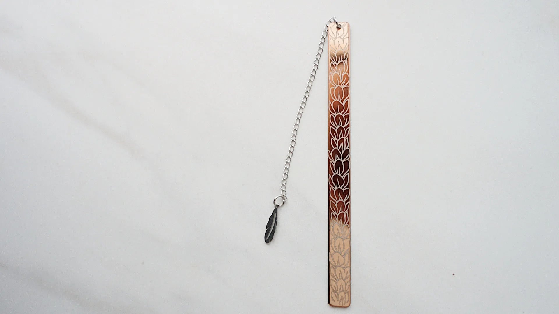 Pop-Up Mākeke - Hi Darling Shop - Rose Gold Stainless Steel Bookmark - Pakalana - Front View