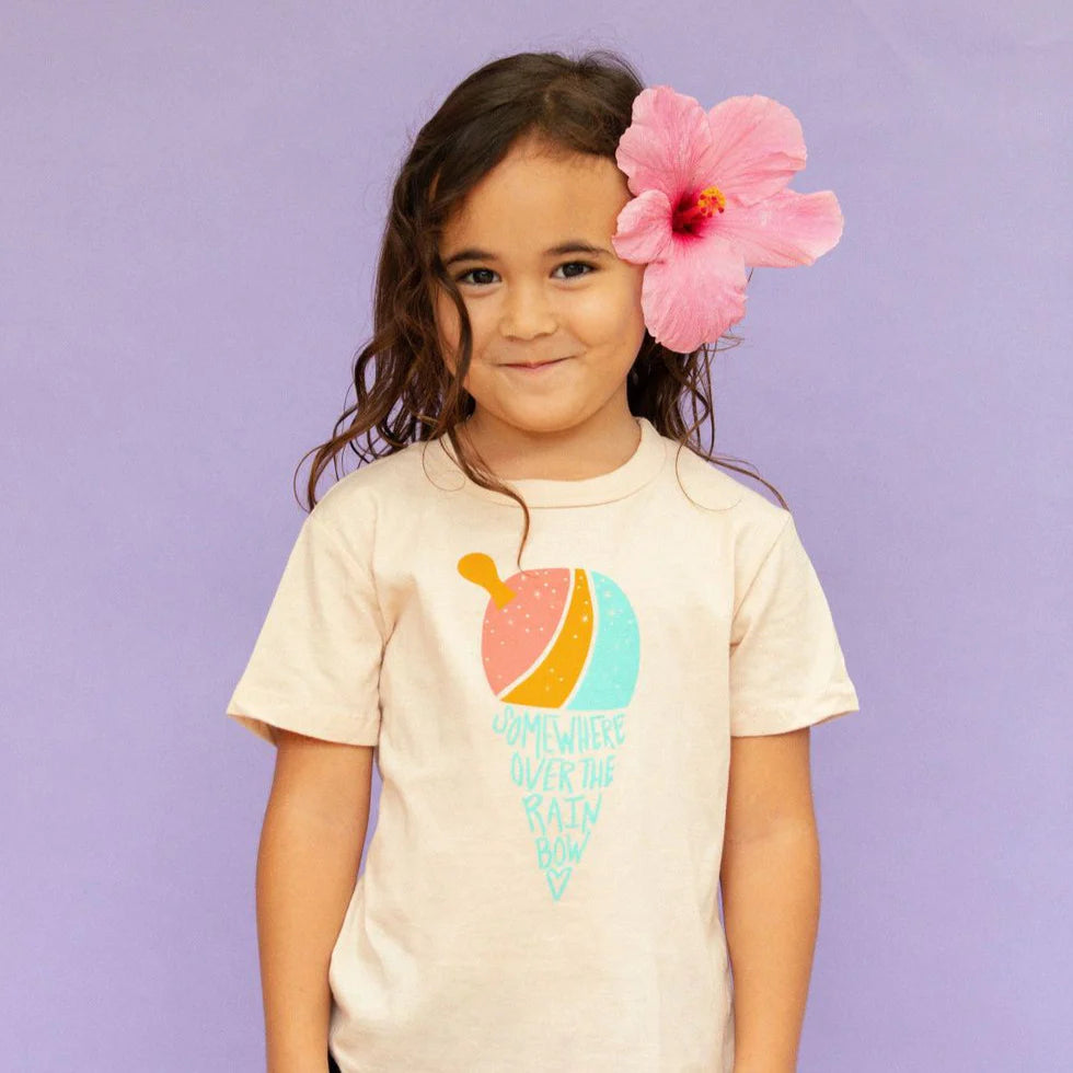 Pop-Up Mākeke - Izzy and Luke - Somewhere Over the Rainbow Keiki T-Shirt - Front View