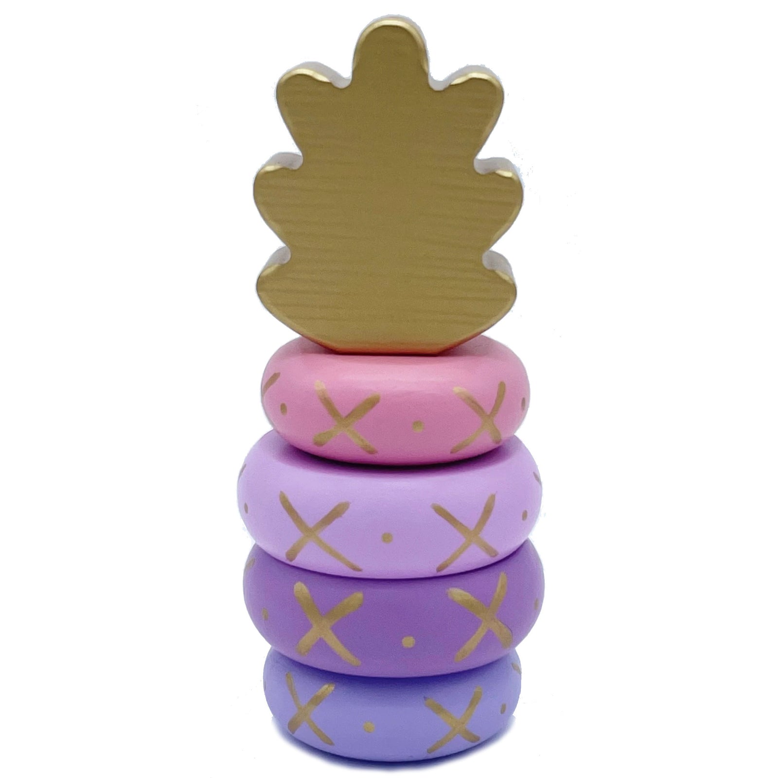 Pop-Up Mākeke - Keiki Kaukau - Pineapple Stacking Toy - Pink - Front View