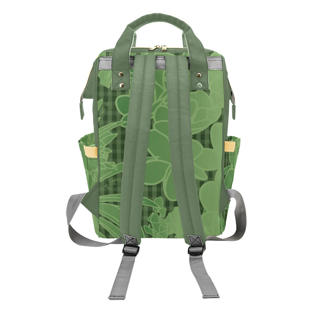 Pop-Up Mākeke - Kini Zamora - Puamelia Waterproof Backpack - Matcha - Back View