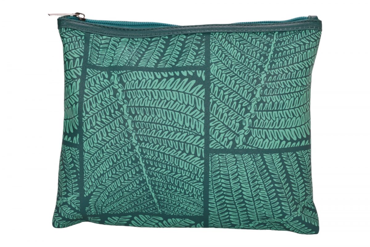 Flat Zip Pouch - Hapu&#39;u in Florida Keys &amp; Teal Green