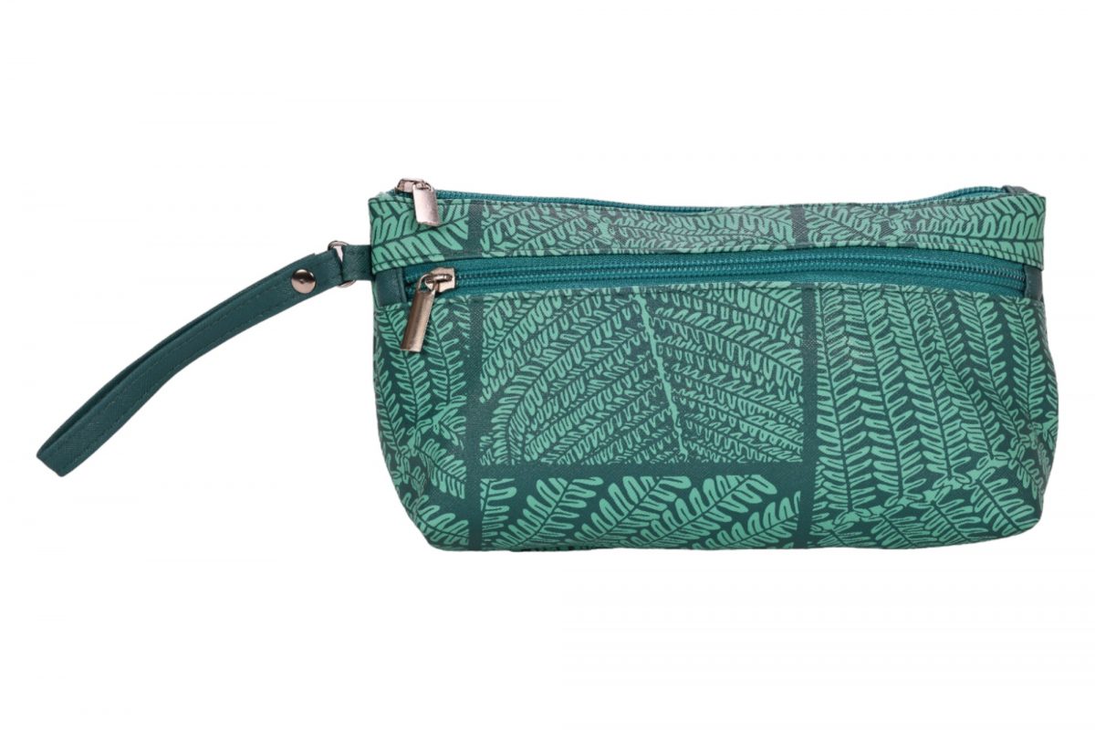 Long Zip Pouch - Hapu&#39;u in Florida Keys &amp; Teal Green