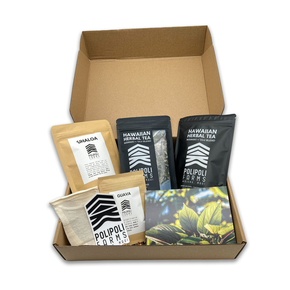 Pop-Up Mākeke - Polipoli Farms - Tea Gift Set - Front View