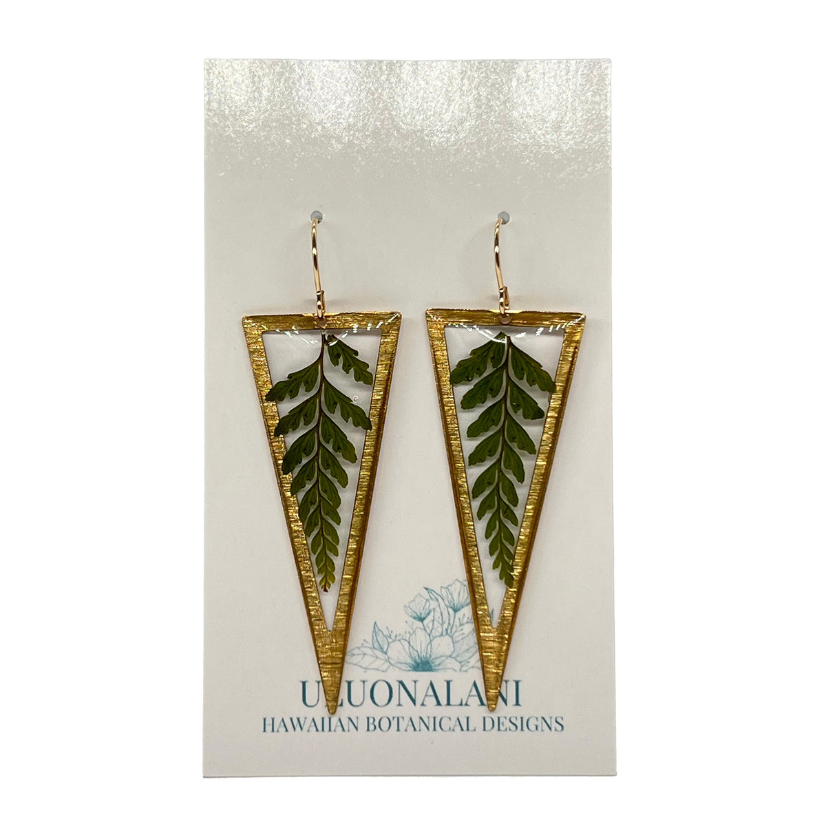 Pop-Up Mākeke - Uluonalani Designs - Mehana Drop Earrings - Front View