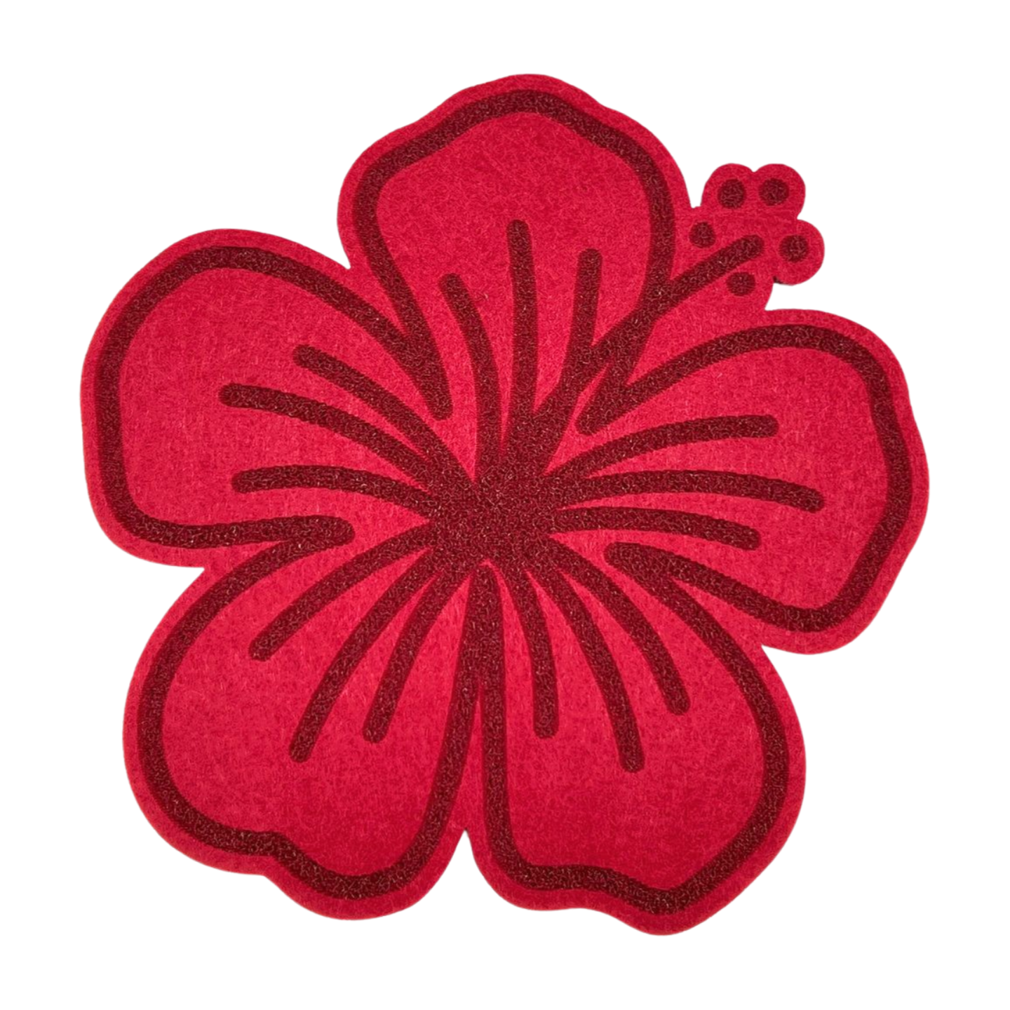 Pop-Up Mākeke - Workshop 28 HI - Single Hibiscus Felt Trivet - Wine