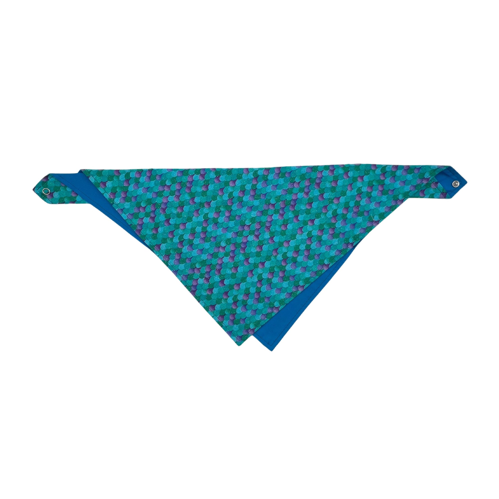 Pop-Up Mākeke - humBOWbarks Pet Wear - Large Reversible Bandana - Rainbow Fish - Front View