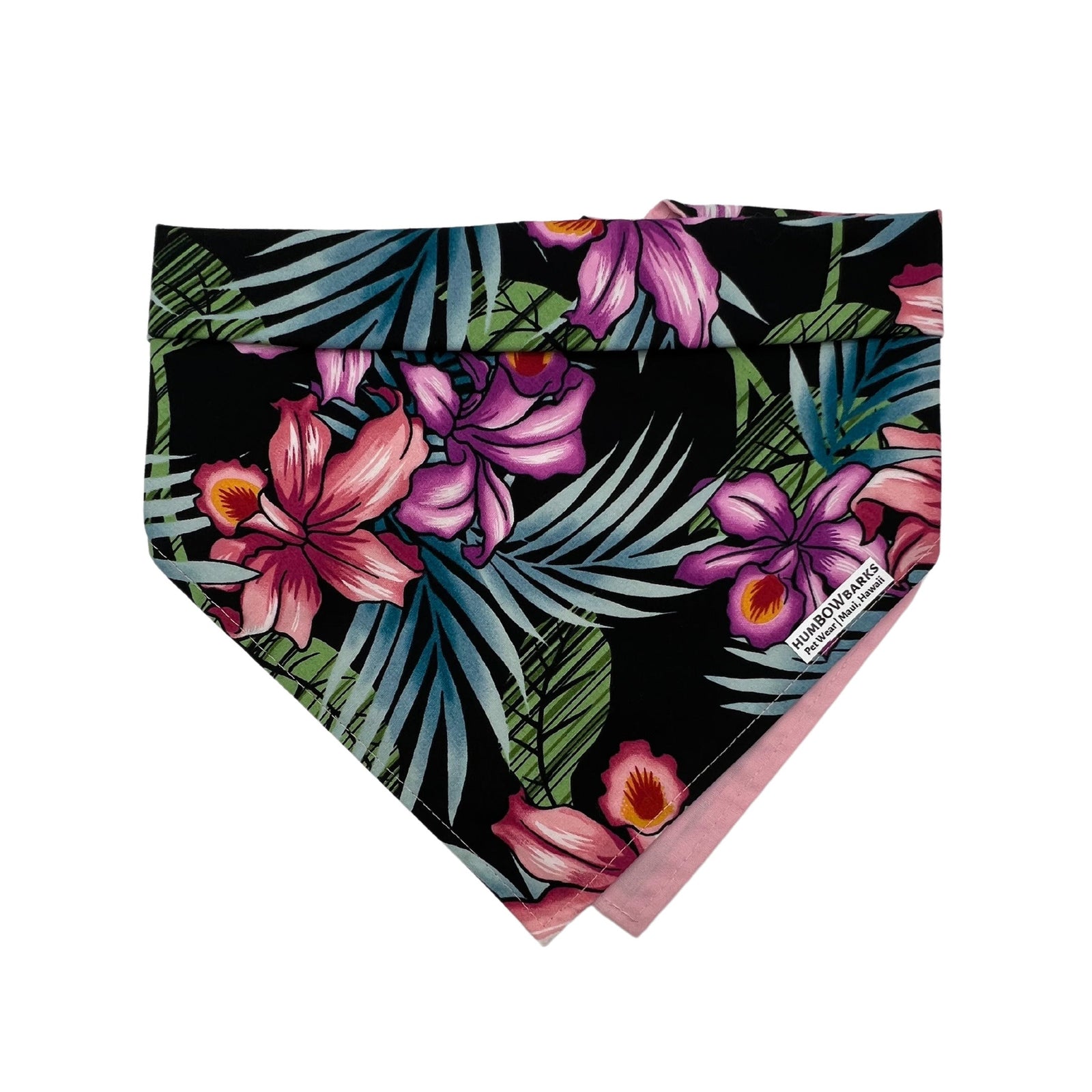 Pop-Up Mākeke - humBOWbarks Pet Wear - Large Reversible Bandana - Retro Flowers