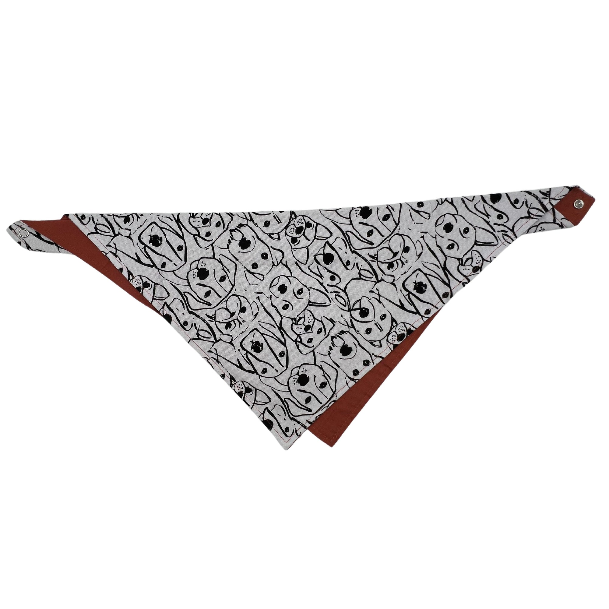 Pop-Up Mākeke - humBOWbarks Pet Wear - Large Reversible Bandana - Rust - Front View