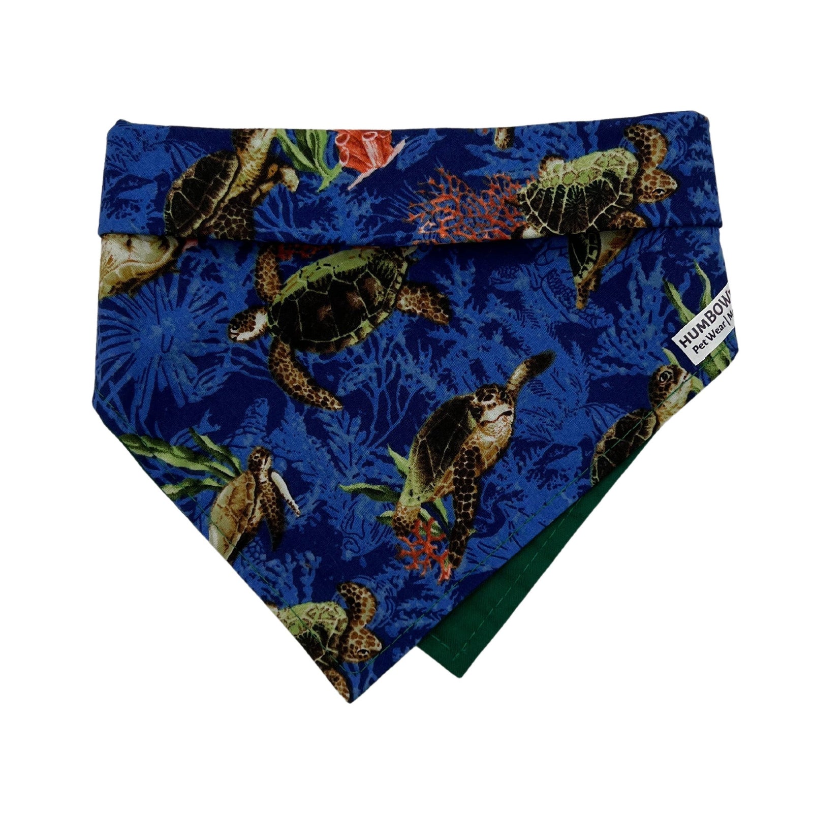 Pop-Up Mākeke - humBOWbarks Pet Wear - Medium Reversible Bandana - Honu