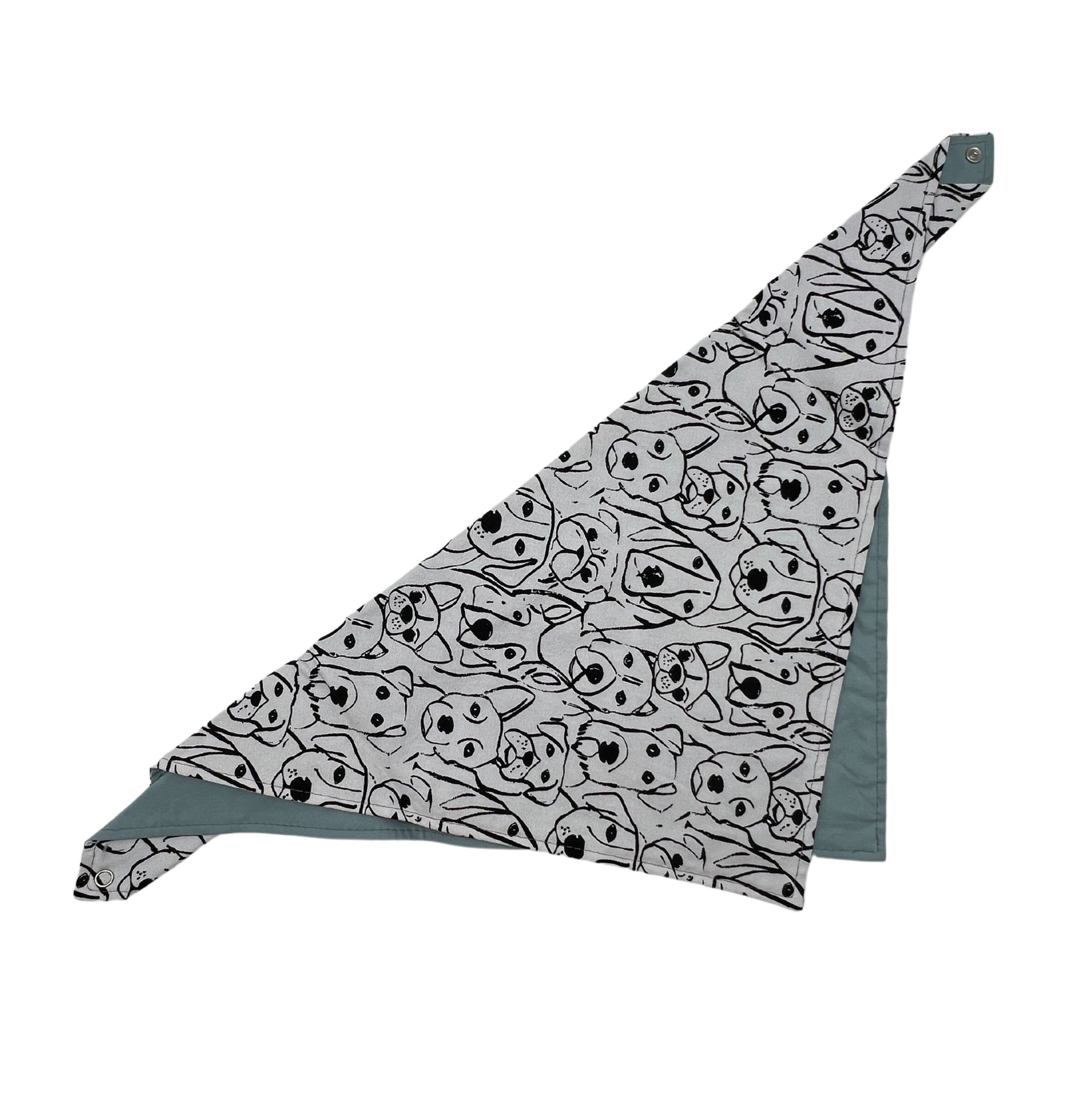 Pop-Up Mākeke - humBOWbarks Pet Wear - X-Large Reversible Bandana - Gray - Front View