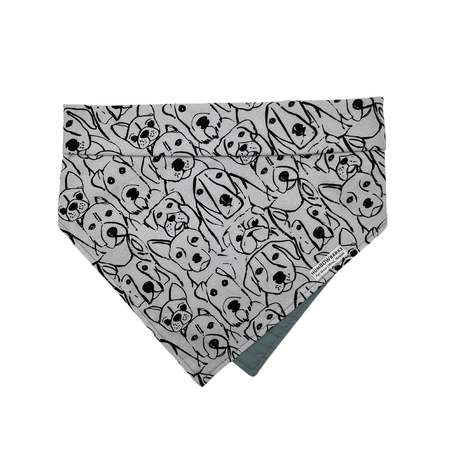 Pop-Up Mākeke - humBOWbarks Pet Wear - X-Large Reversible Bandana - Gray