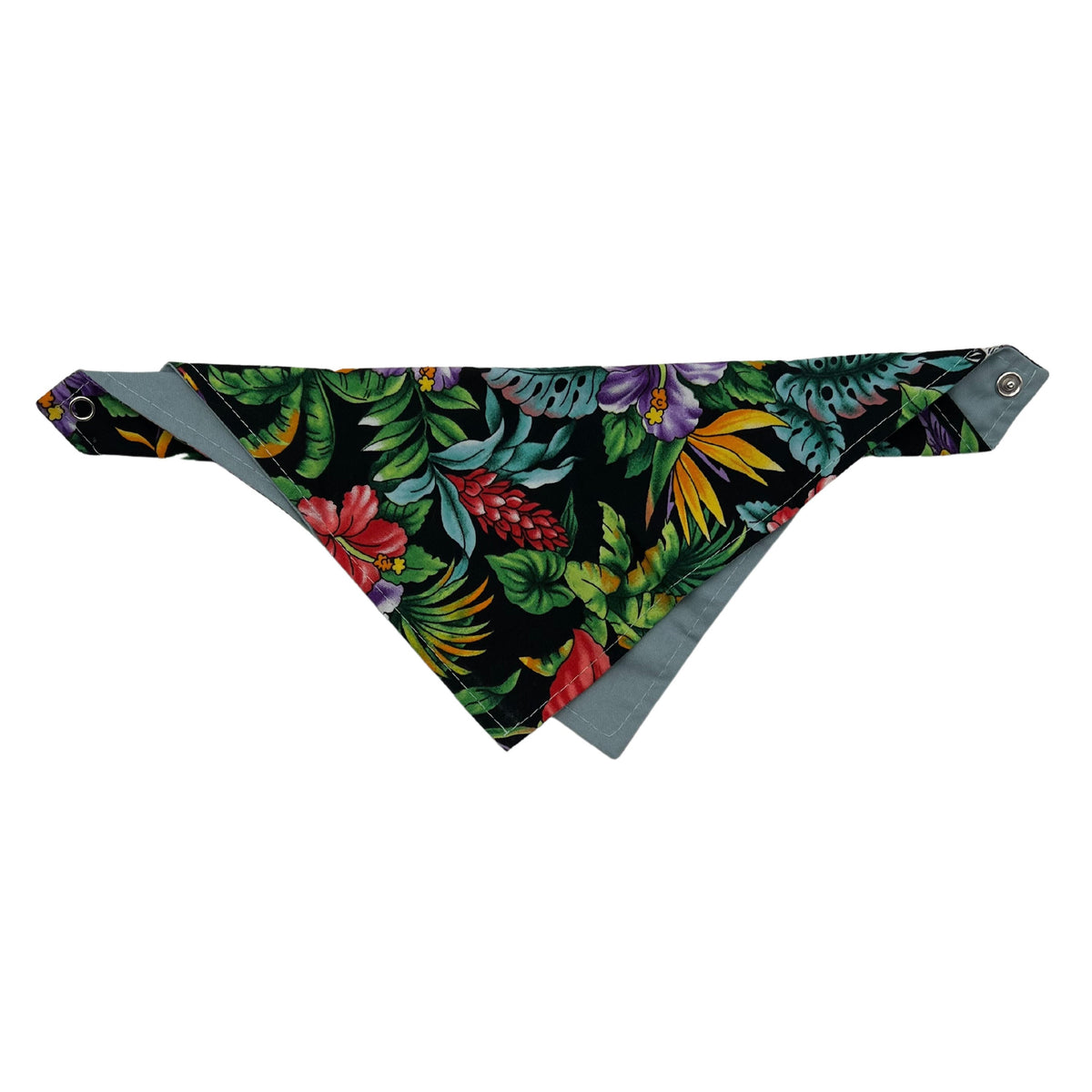 Pop-Up Mākeke - humBOWbarks Pet Wear - Small Reversible Bandana - Purple Hibiscus - Front View