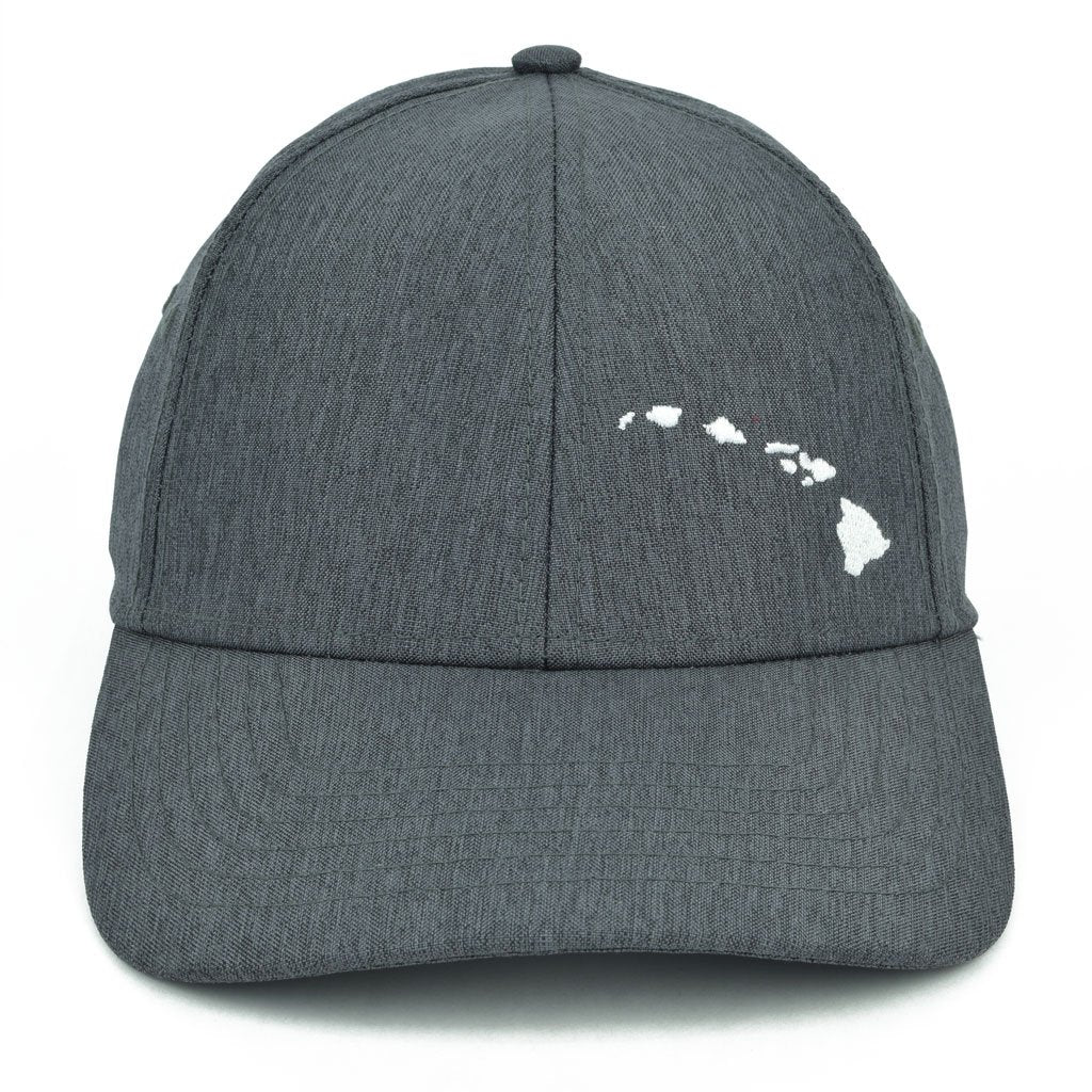 Pop-Up Mākeke - 808 Clothing - Small Hawaiian Islands Embroidered Hat - Charcoal Grey - Front View