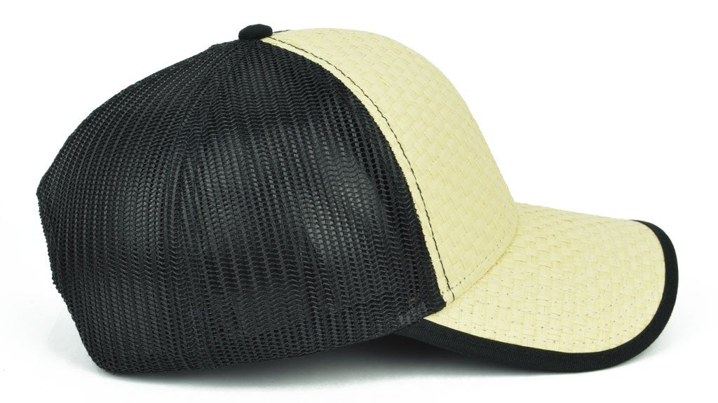 Pop-Up Mākeke - 808 Clothing - Small Hawaiian Islands Embroidered Hat - Tan & Black - Side View