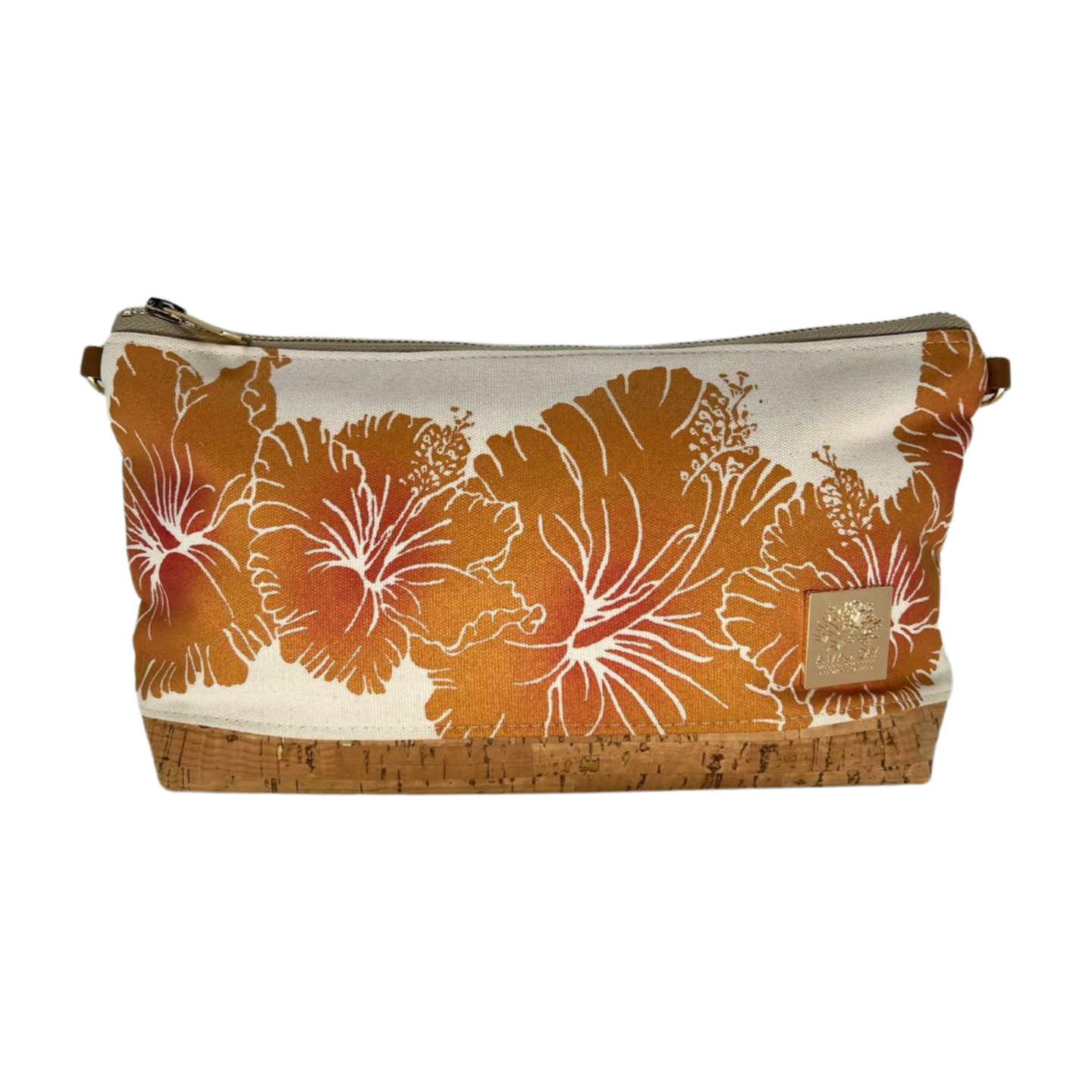 Handprinted Midi Purse - Hibiscus