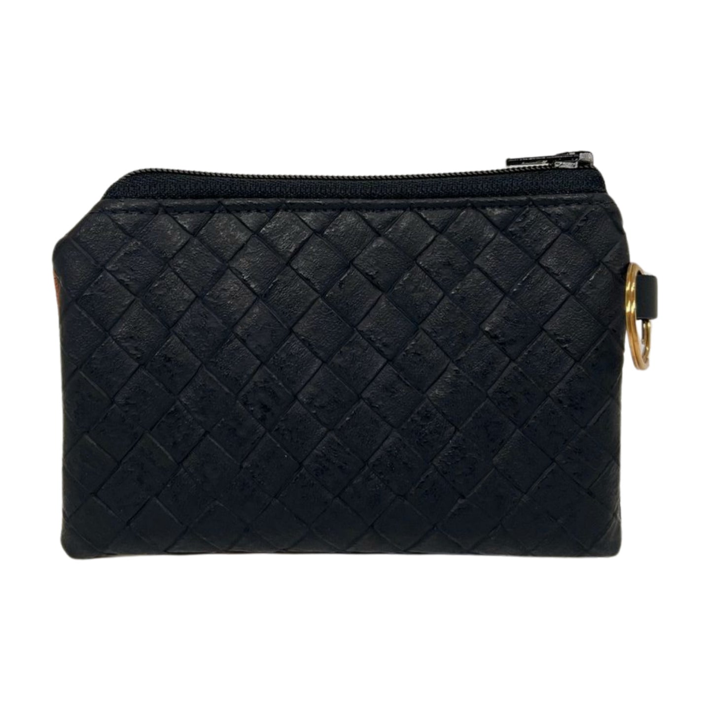 Pop-Up Mākeke - A Maui Day Original Handbags - Handprinted Mini Handbag - Gold Quilt on Black Canvas - Back View