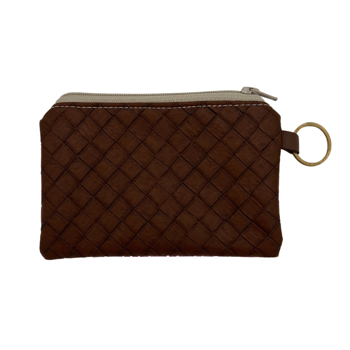 Pop-Up Mākeke - A Maui Day Original Handbags - Handprinted Mini Handbag - Purple Hibiscus on Canvas - Back View