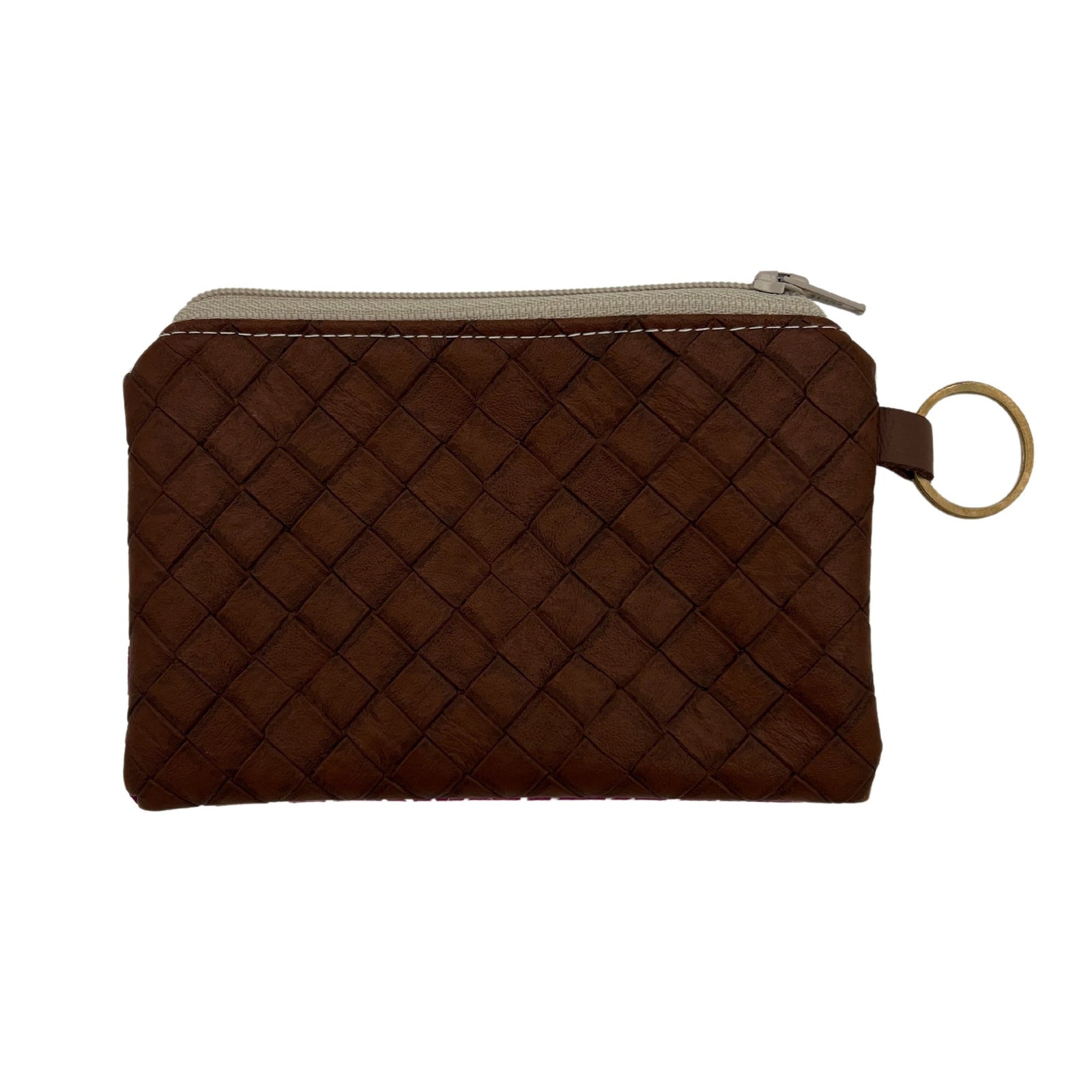 Pop-Up Mākeke - A Maui Day Original Handbags - Handprinted Mini Handbag - Purple Hibiscus on Canvas - Back View