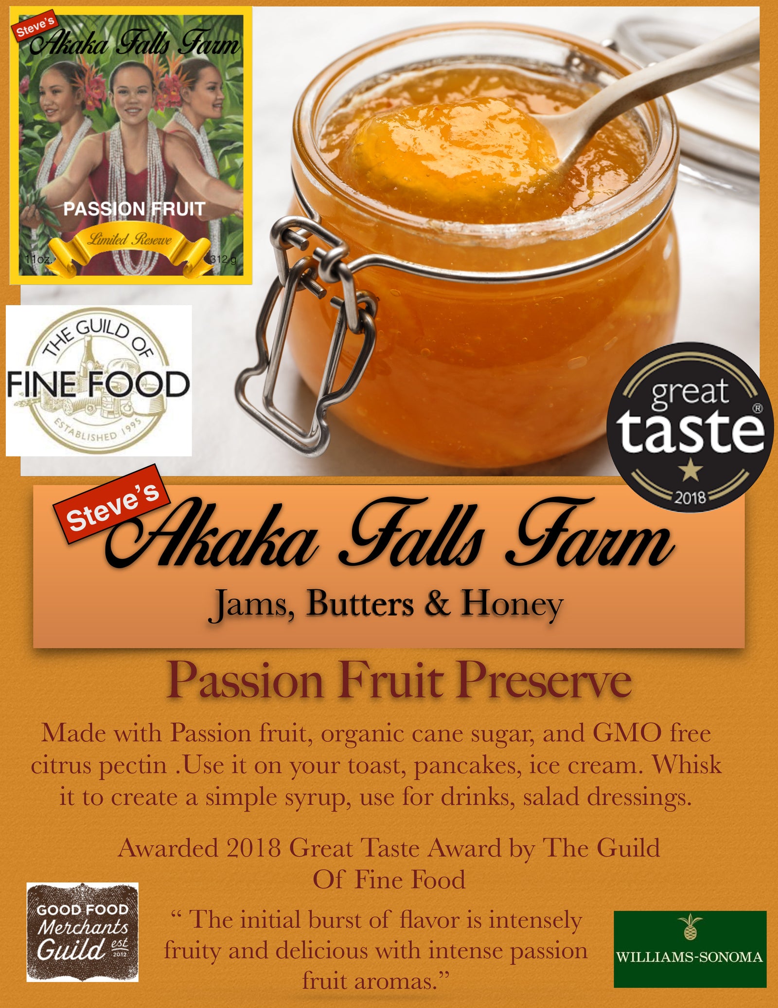 Pop-Up Mākeke - Akaka Falls Farm - Passion Fruit Preserve