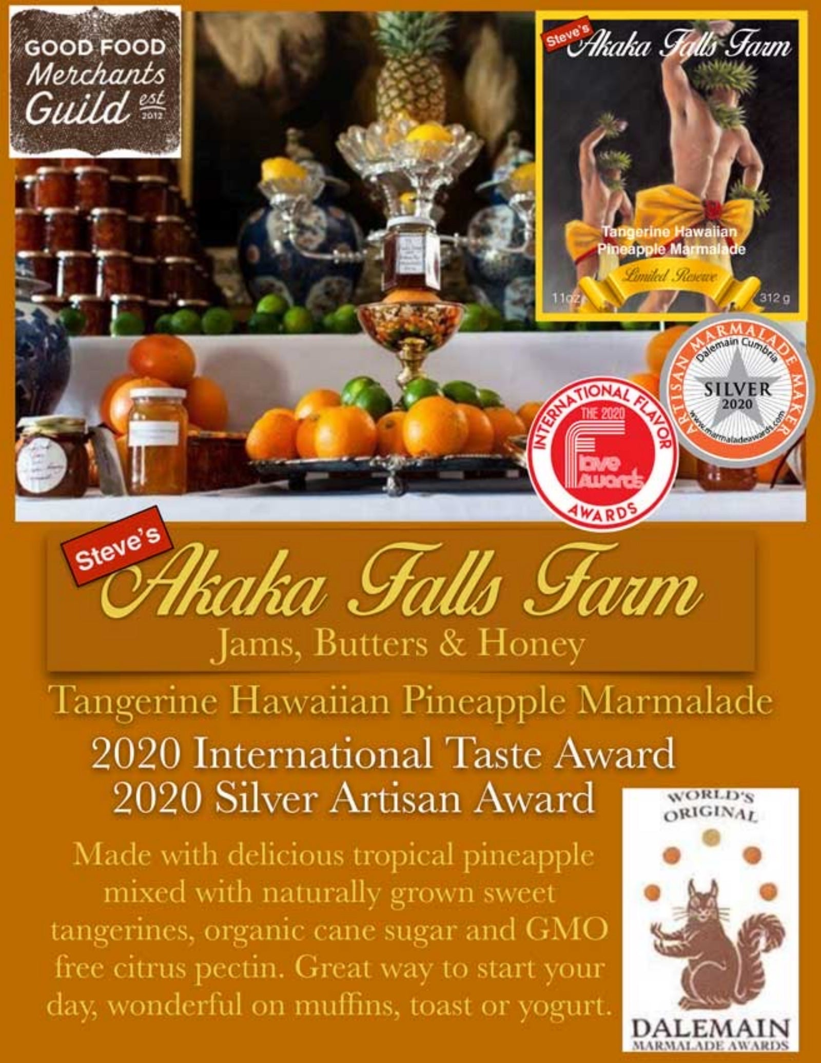 Pop-Up Mākeke - Akaka Falls Farm - Tangerine Hawaiian Pineapple Marmalade - Information