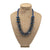 Pop-Up Mākeke - Akalei Designs - Blue and Gold Beaded Hawaiian Haku Rose Petal Lei - 23in